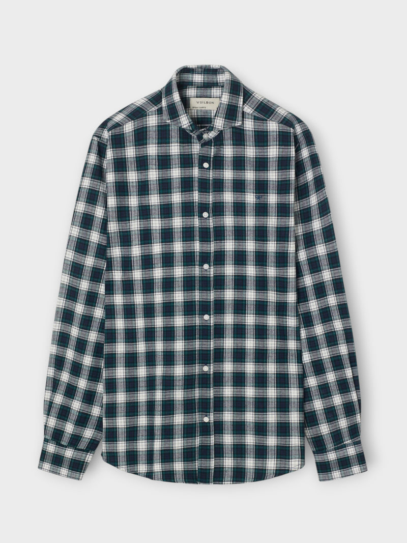 Camisa sport cuadro tartan verde
