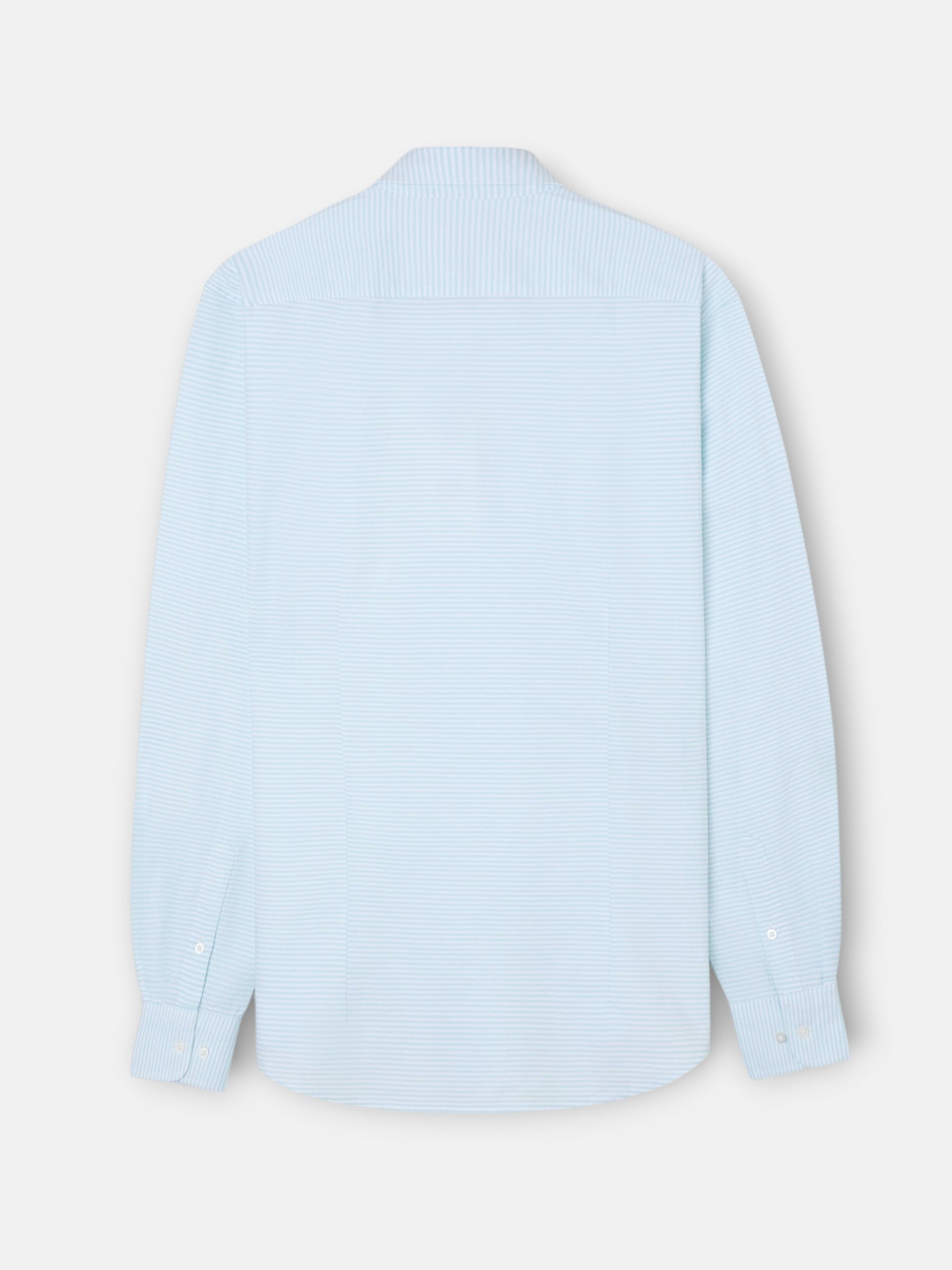 Green horizontal striped oxford sport shirt
