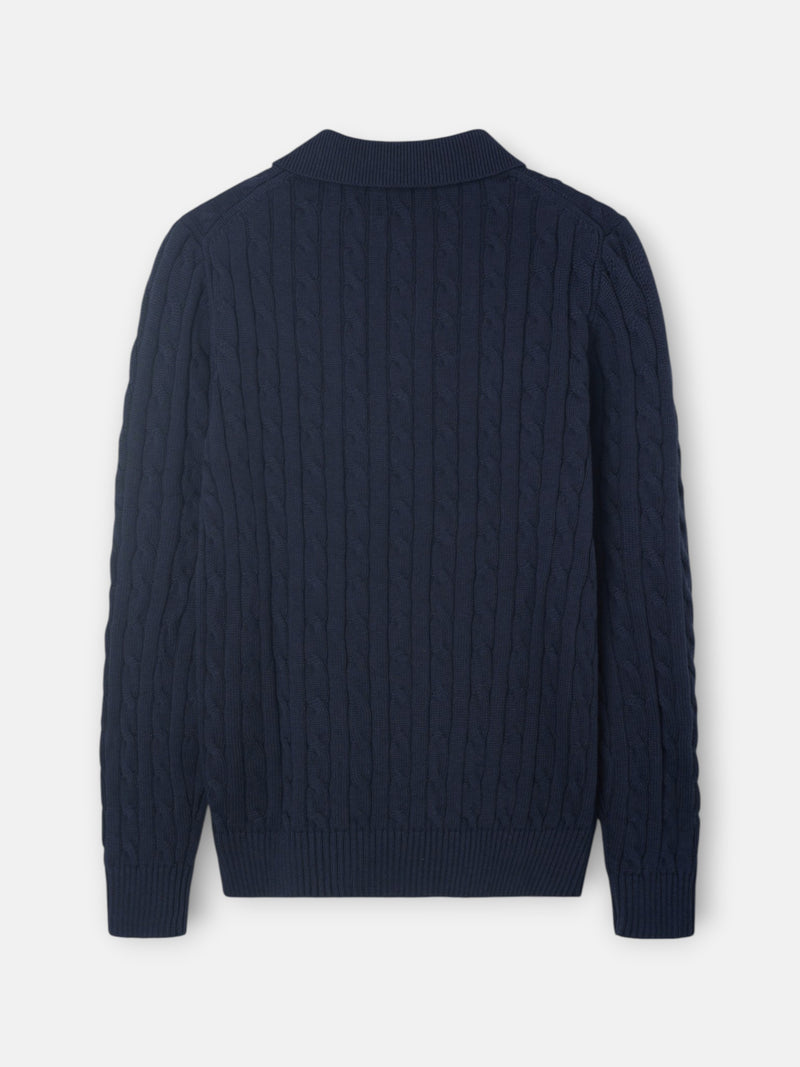 Camisola gola polo azul-marinho