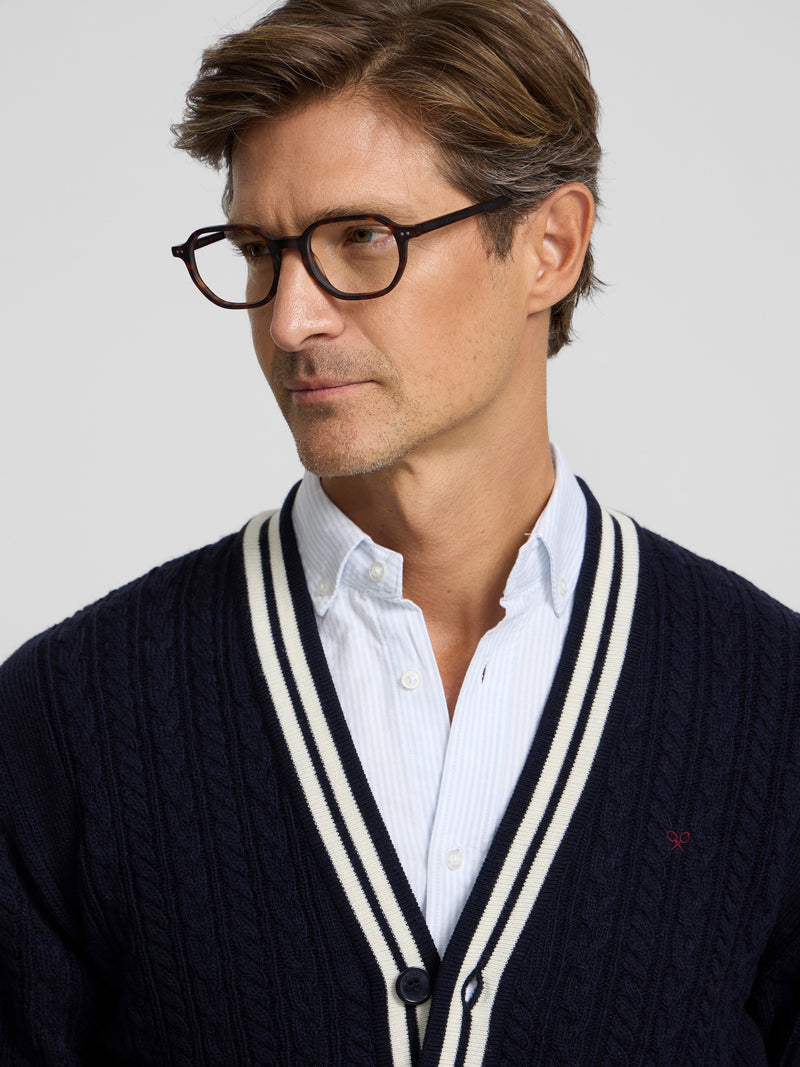 Cardigan college azul marino