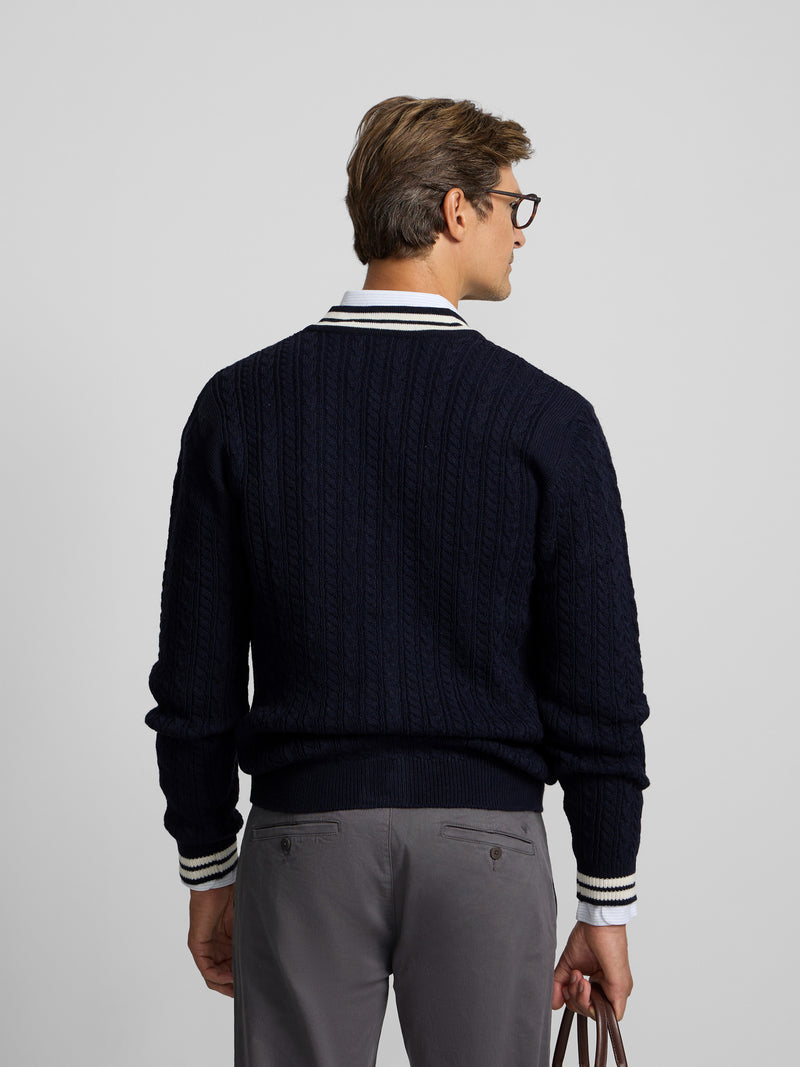 Cardigan college azul marino
