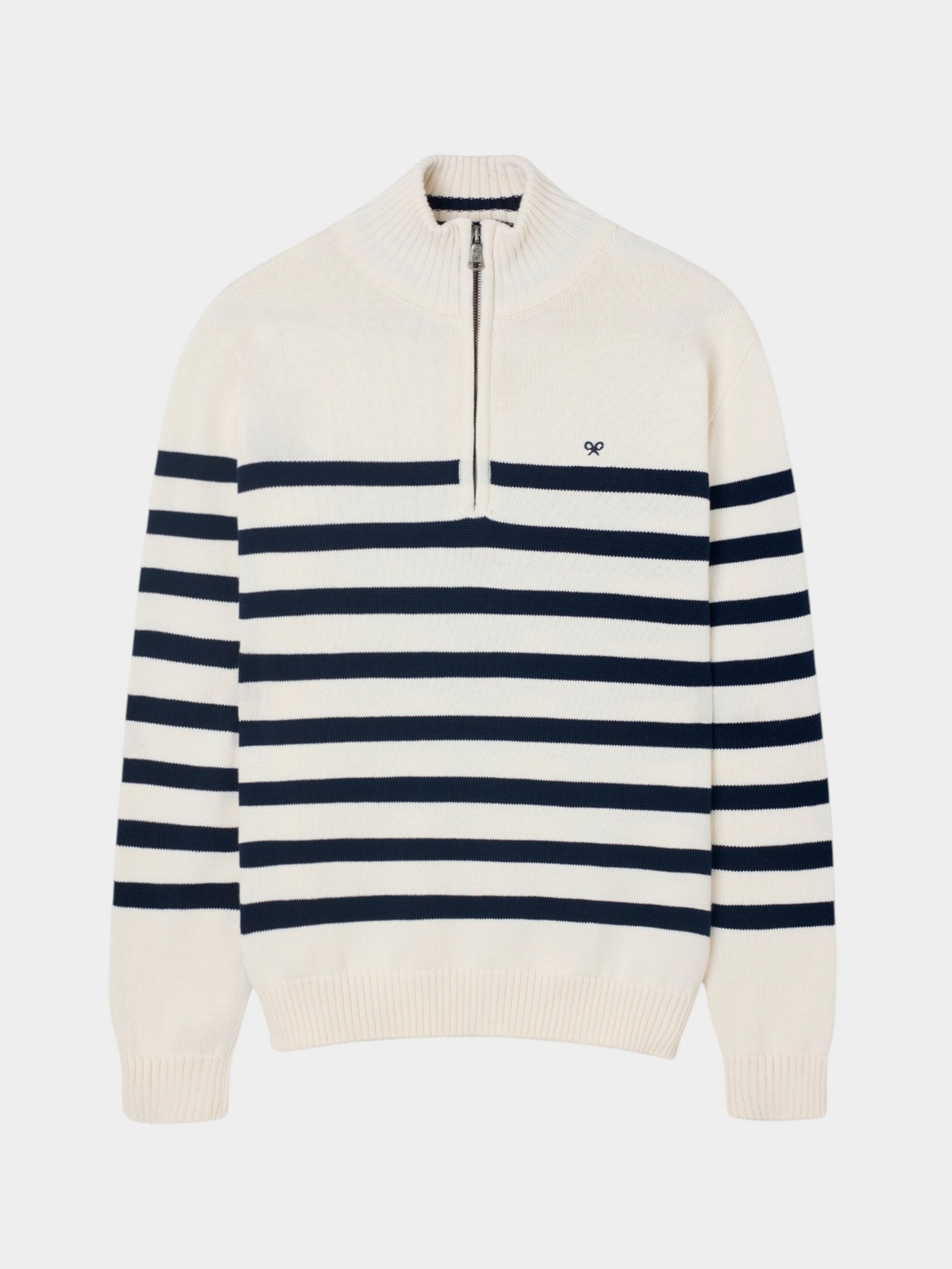Camisola meia-fecho cruise riscas azuis