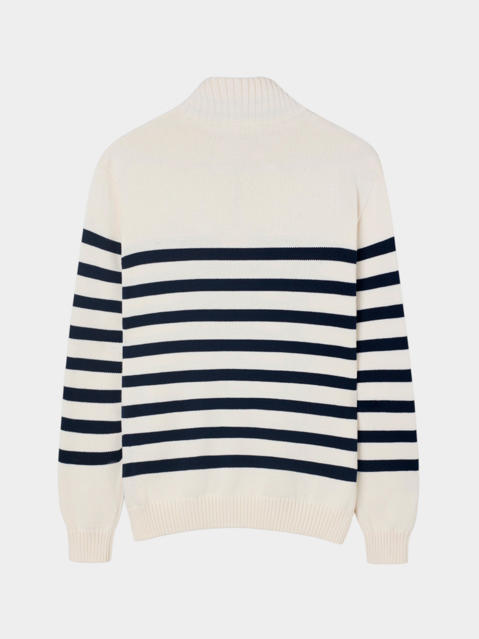 Camisola meia-fecho cruise riscas azuis