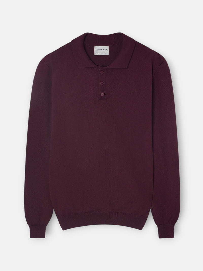 Burgundy polo neck sweater