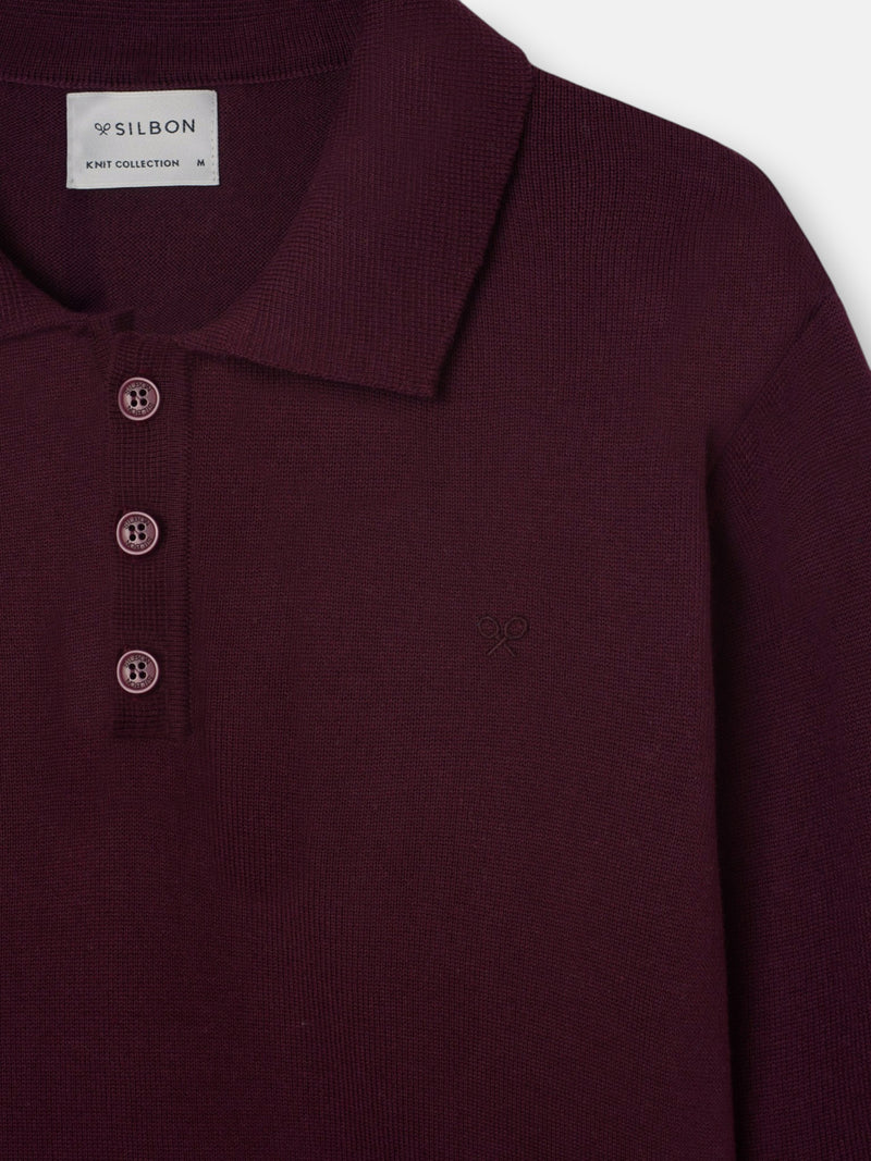 Burgundy polo neck sweater
