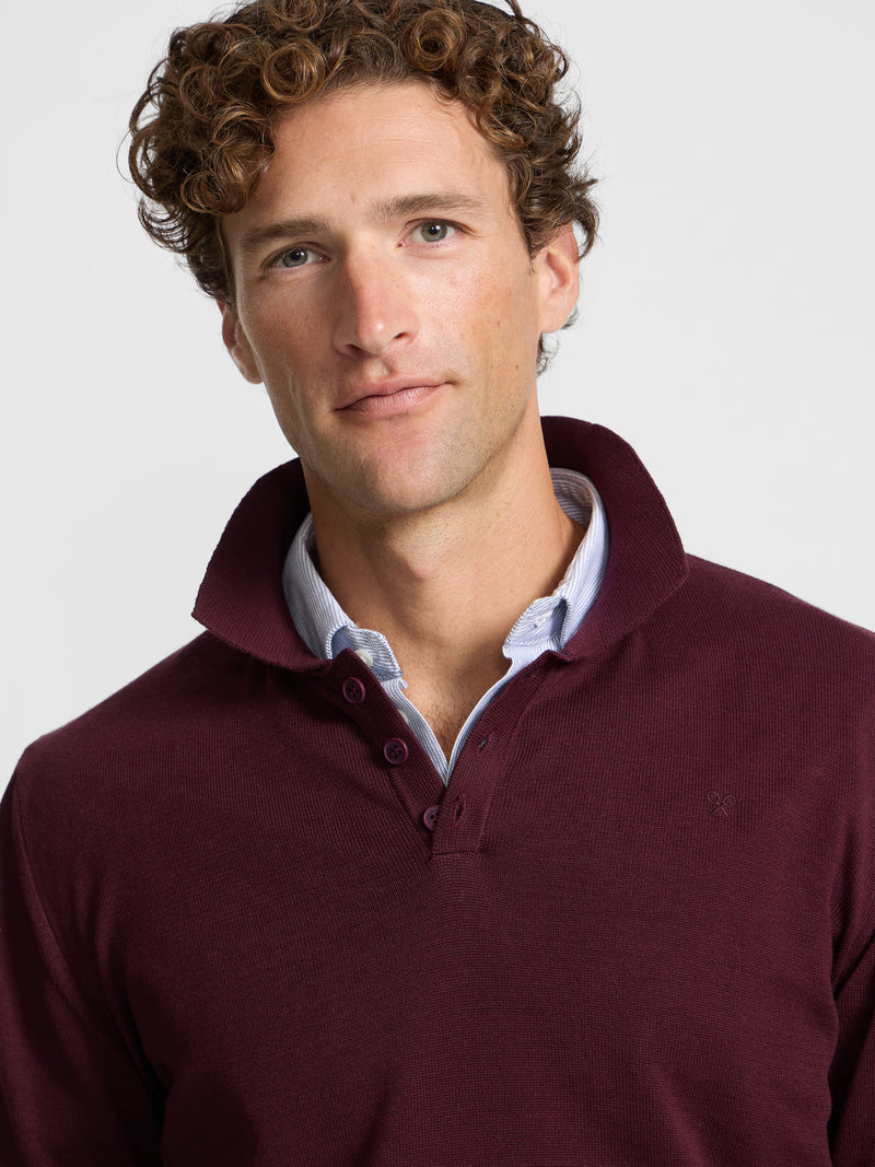 Burgundy polo neck sweater