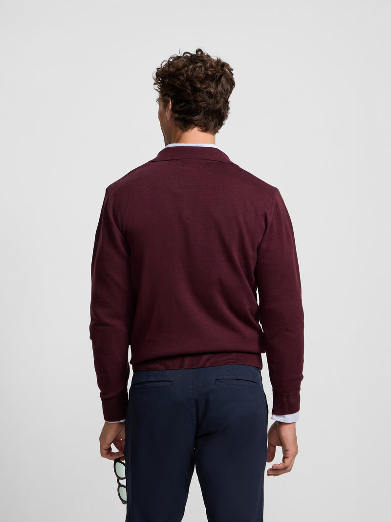 Burgundy polo neck sweater