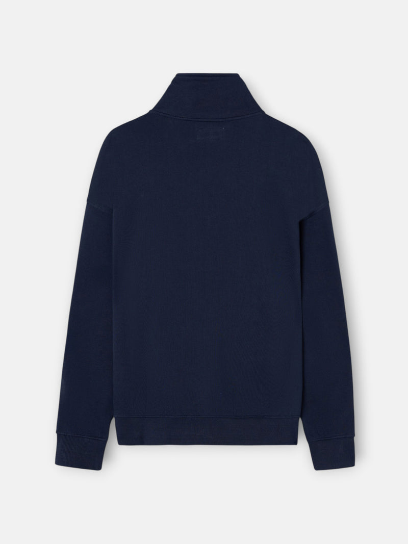 Sudadera relaxed fit media cremallera ranglan navy