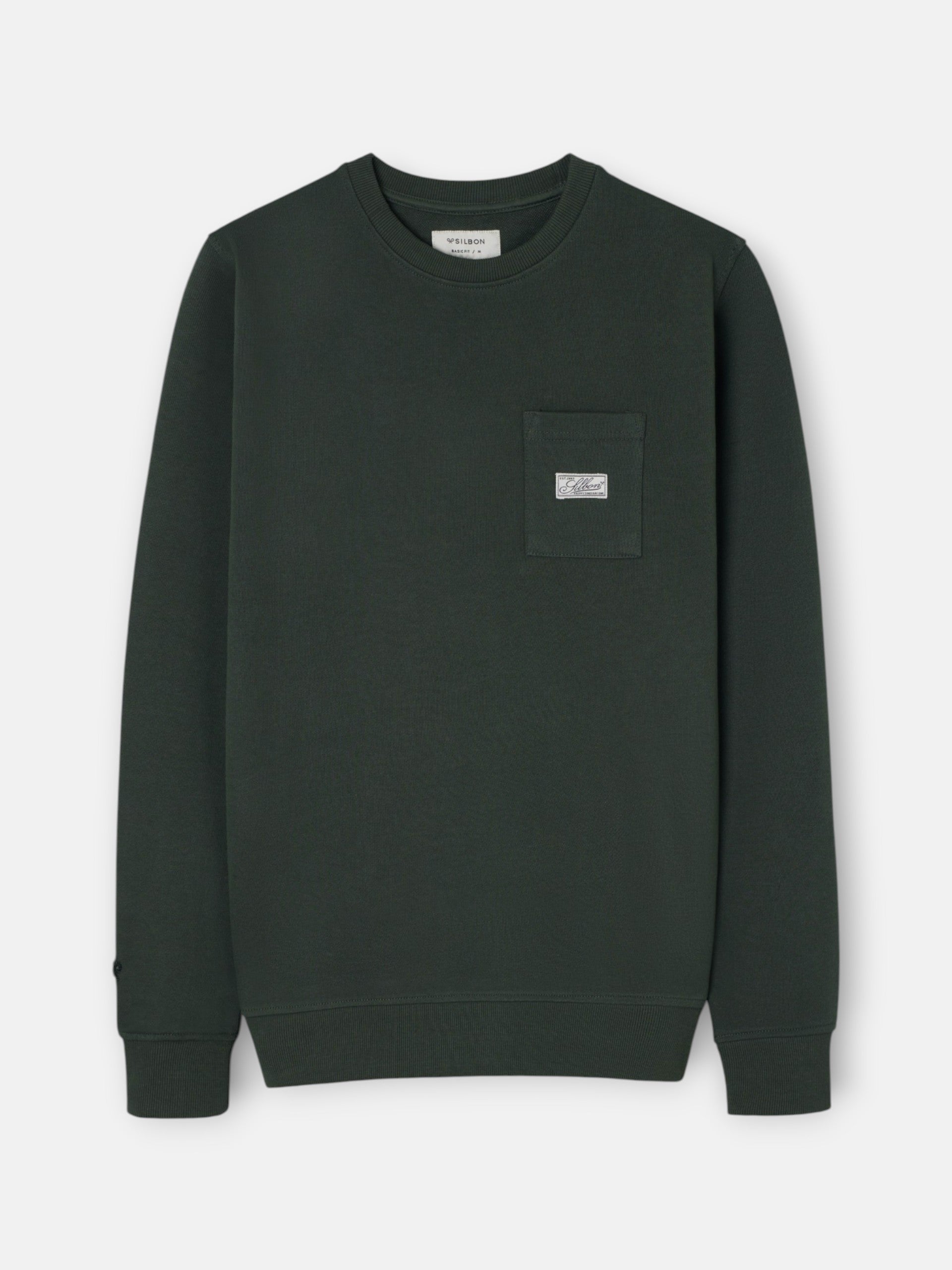 Sweatshirt bolso etiqueta caqui