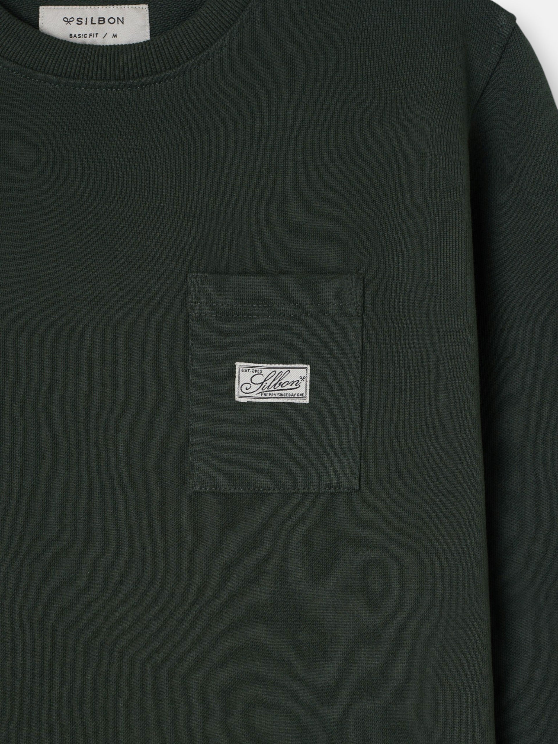 Sweatshirt bolso etiqueta caqui