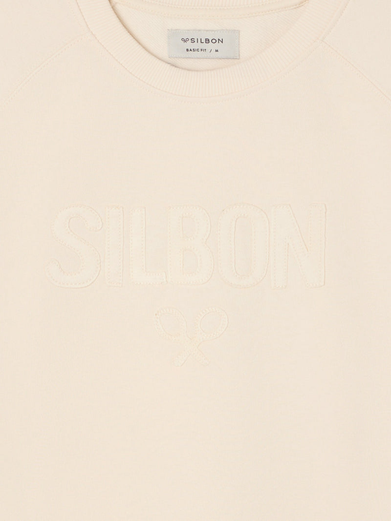 Sudadera ranglan silbon patch crema