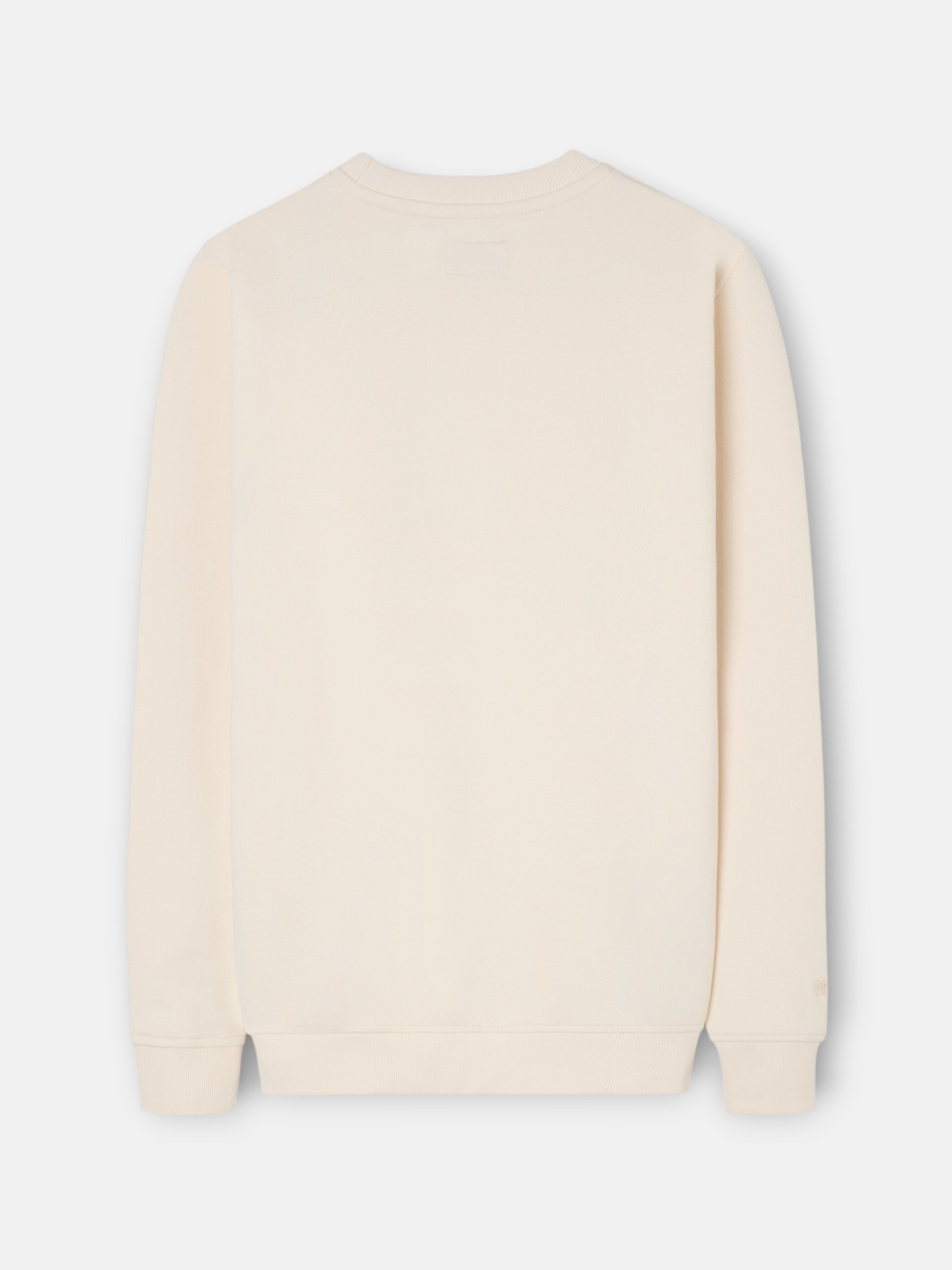 Sweatshirt bolso etiqueta creme