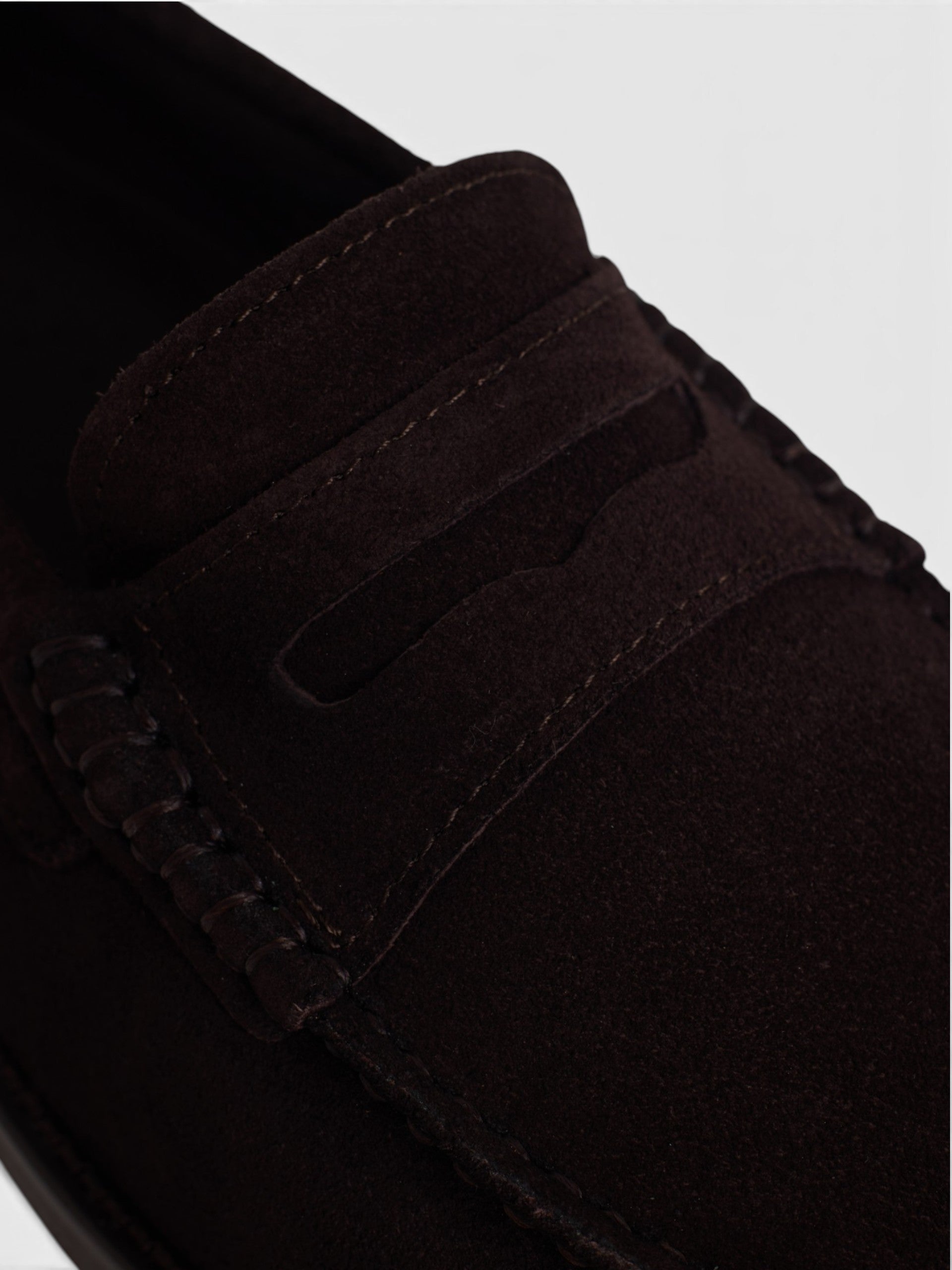 Light brown suede loafer shoe