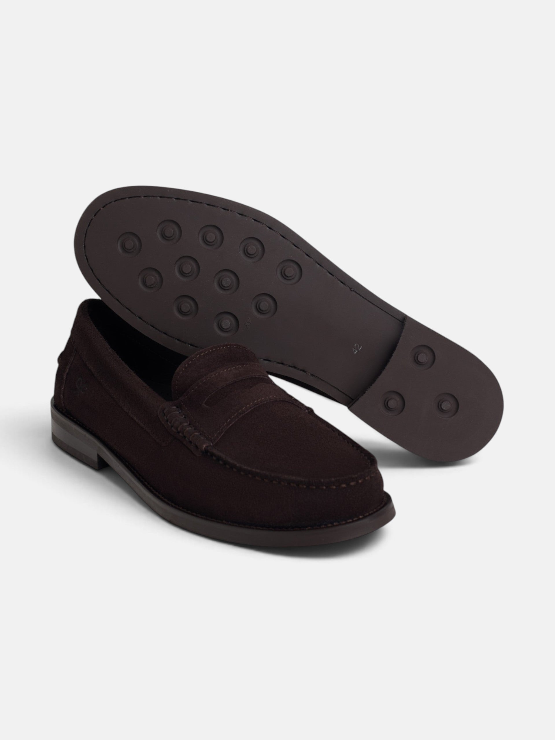 Light brown suede loafer shoe