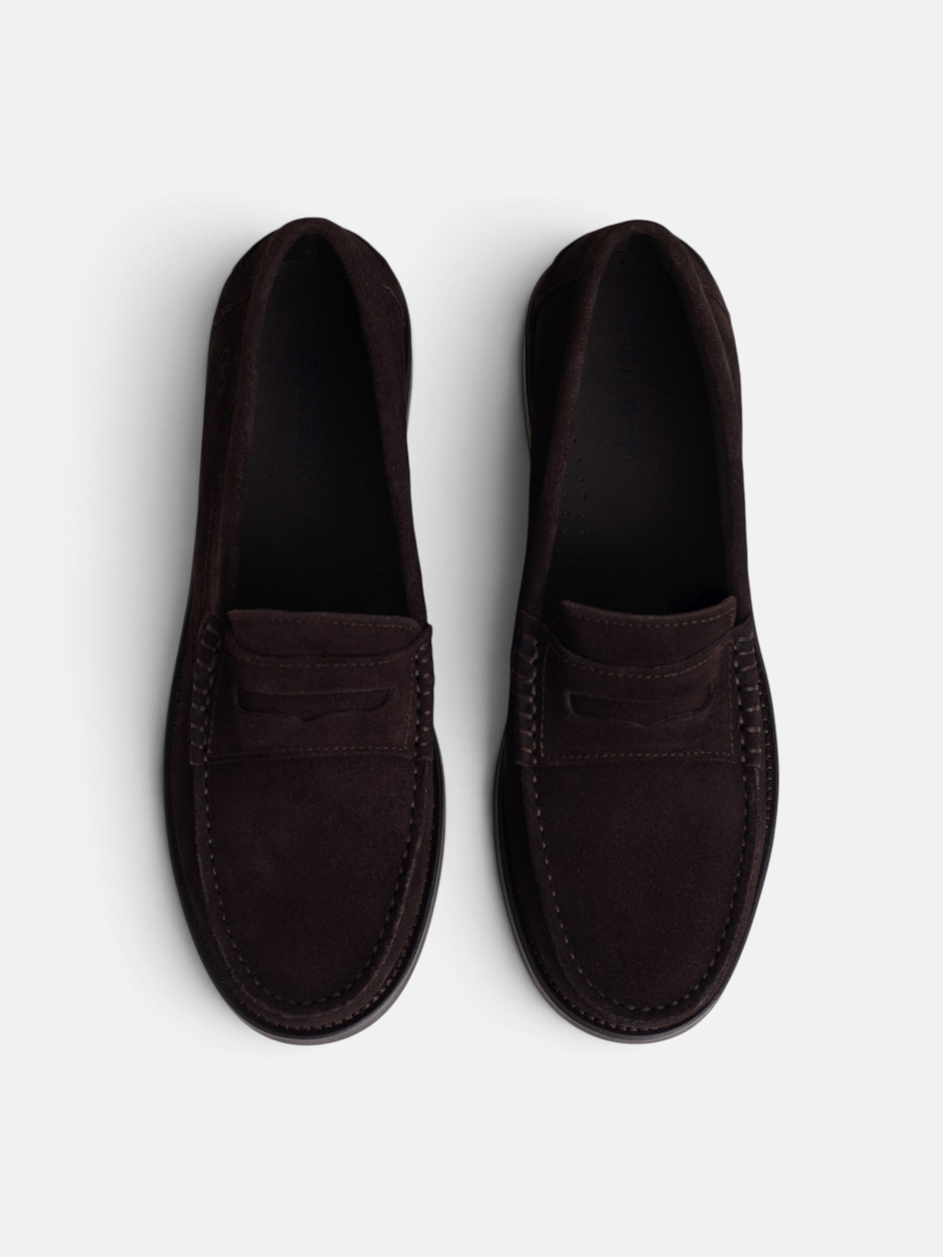Light brown suede loafer shoe