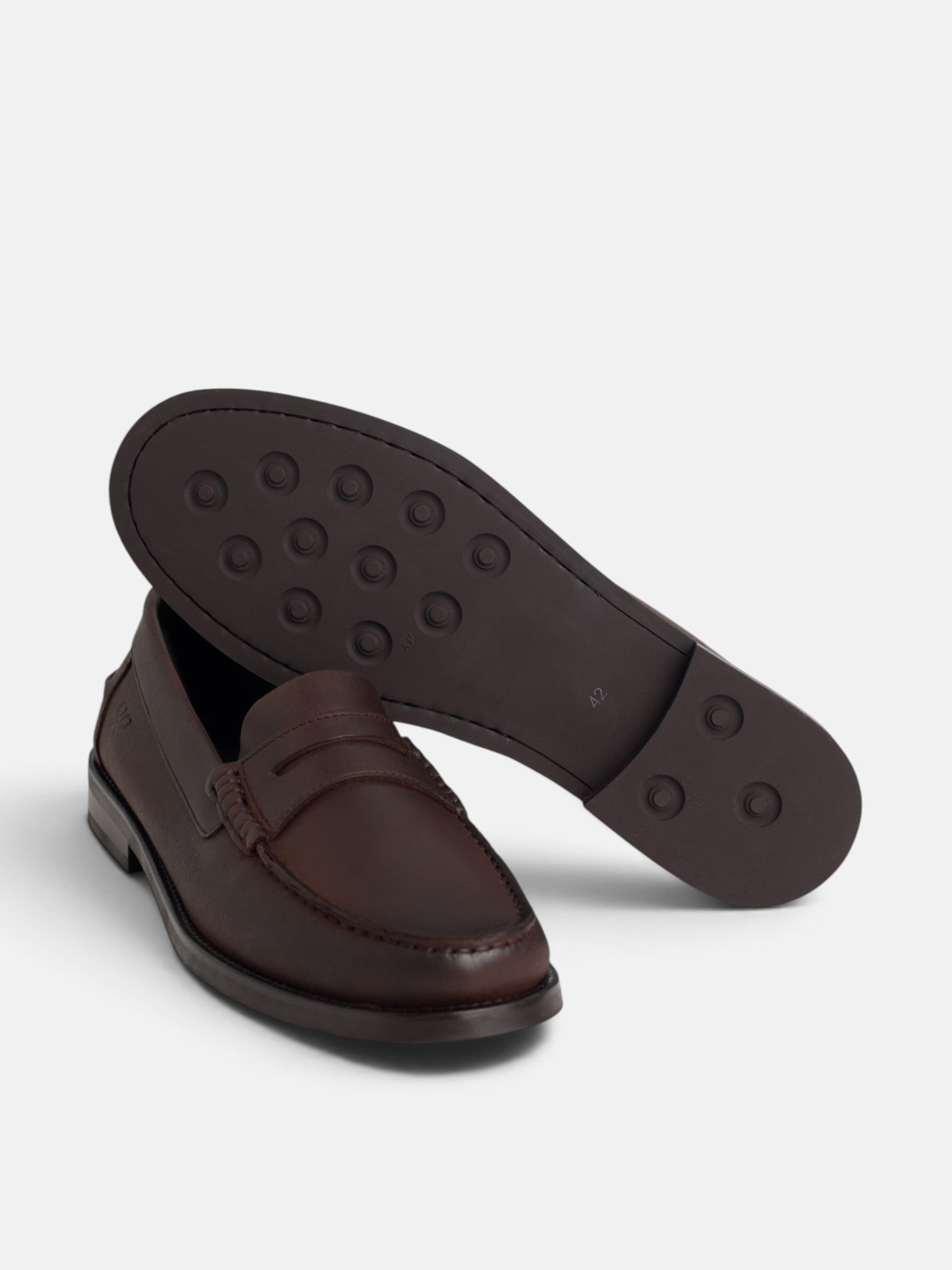 Mocassin en cuir marron