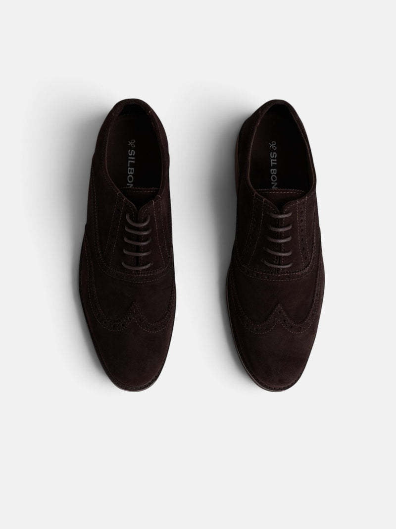 Zapato clasico ante perforado marron