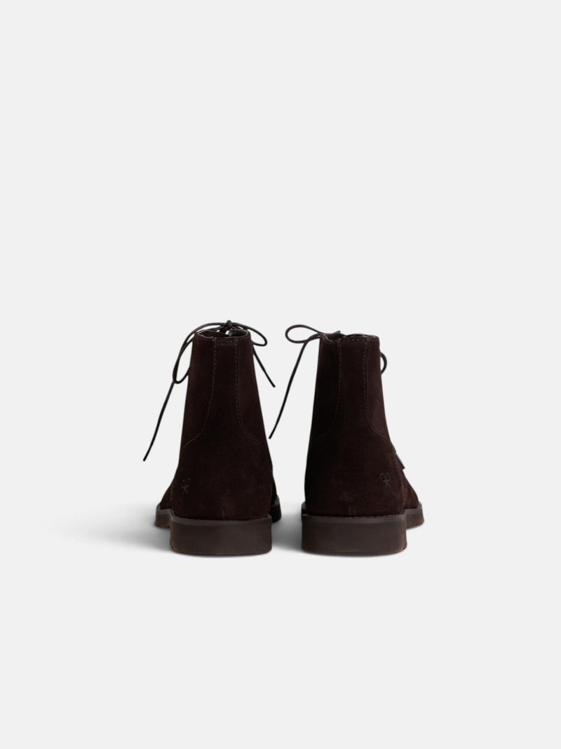 Bota alta serraje marron