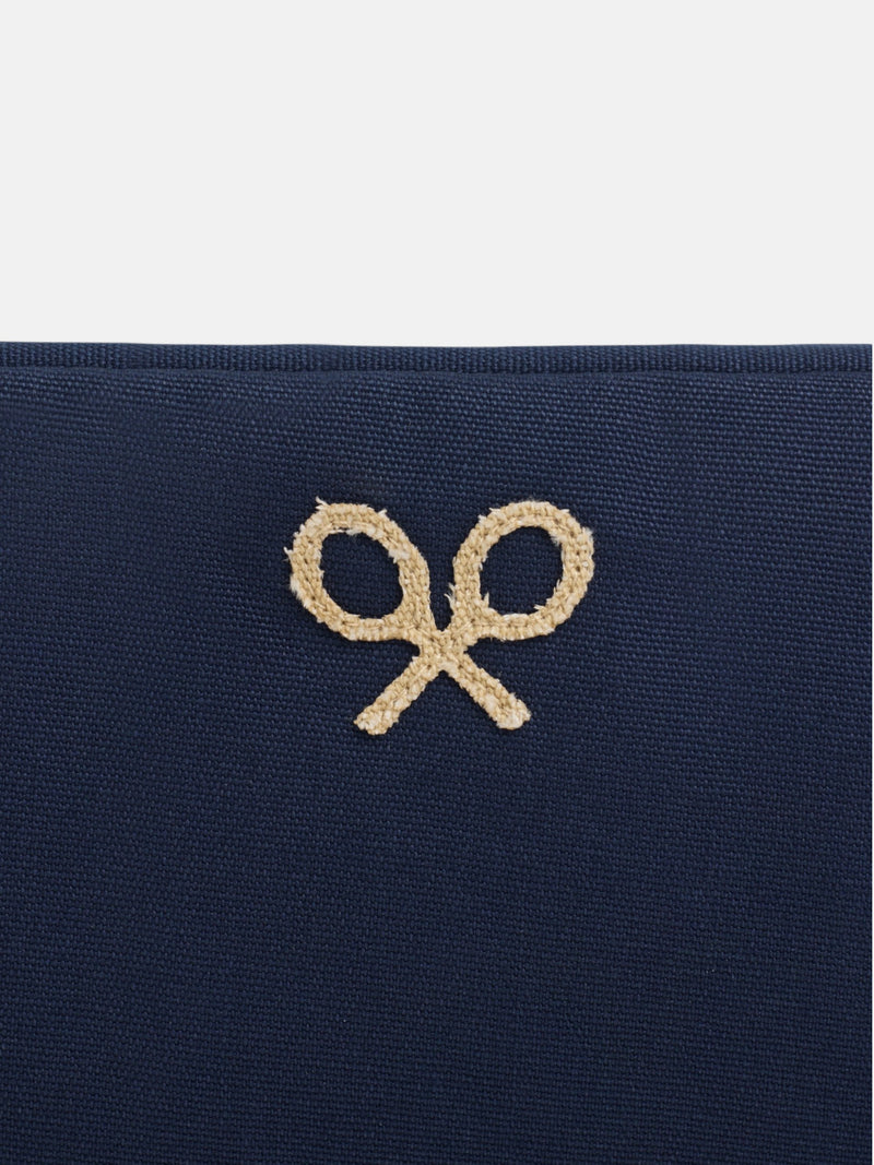 Necessaire clássico raquetes azul-marinho