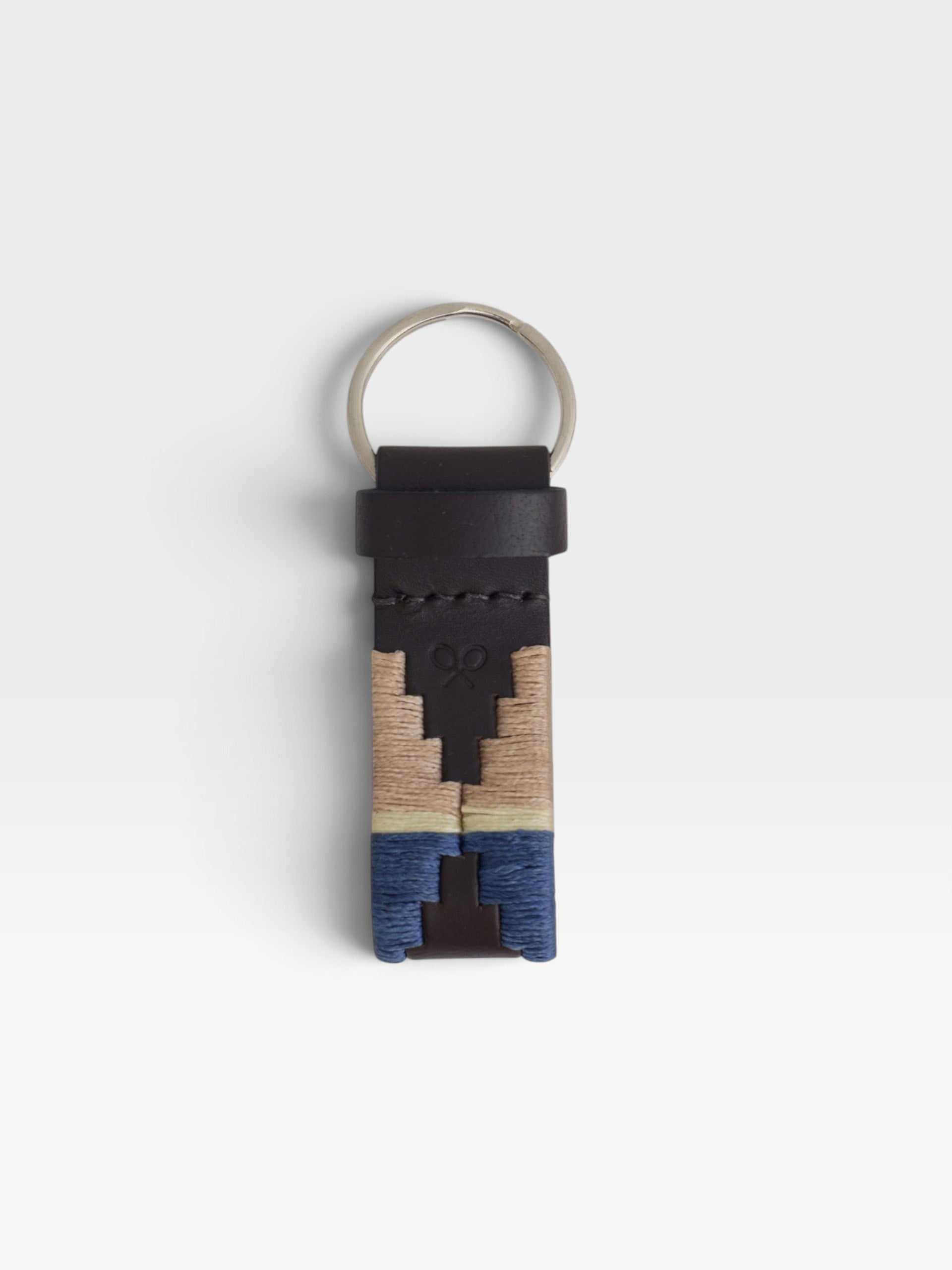 Argentinian multicolor navy blue leather keychain