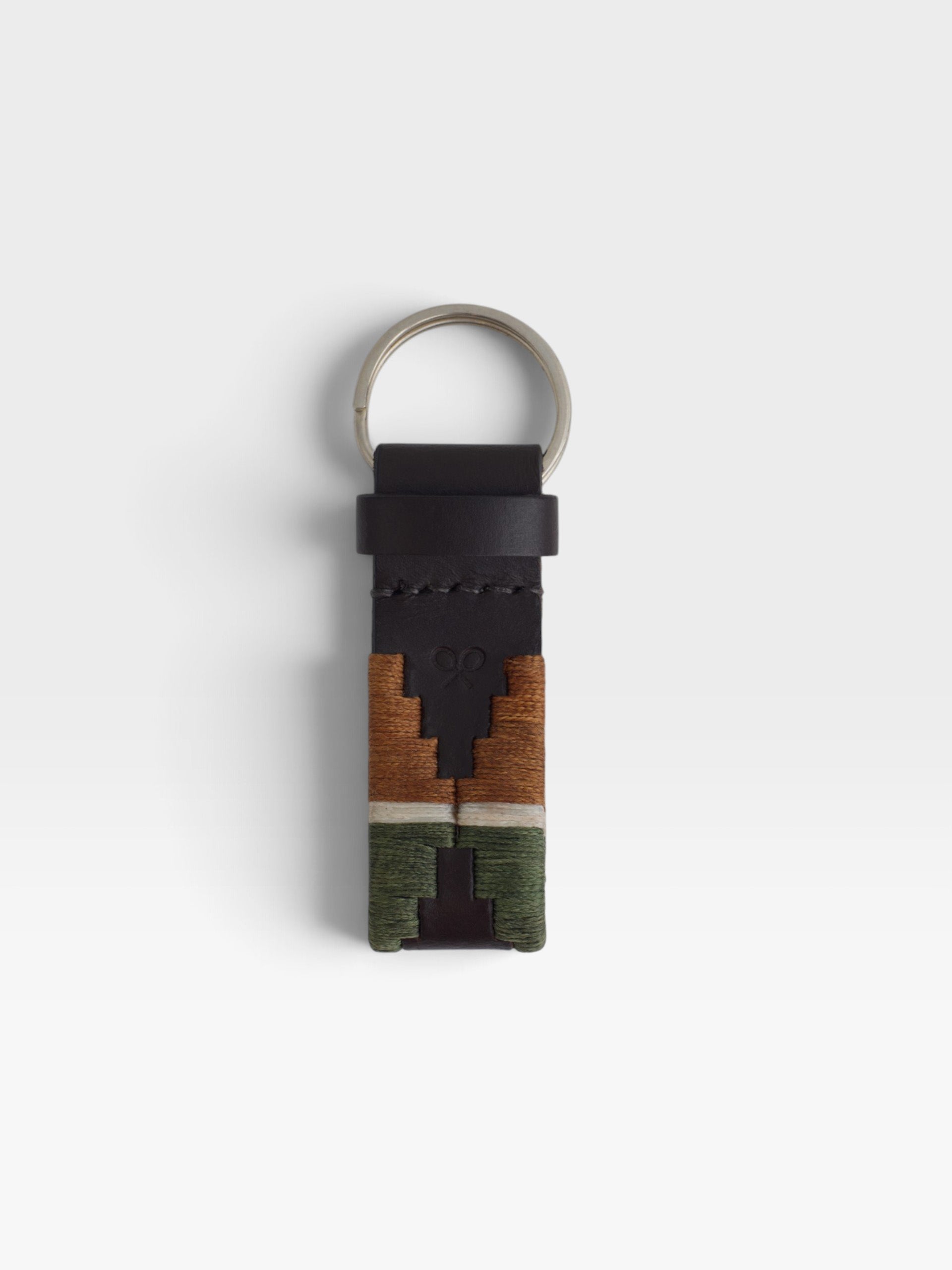 Argentinian multicolor green leather keychain
