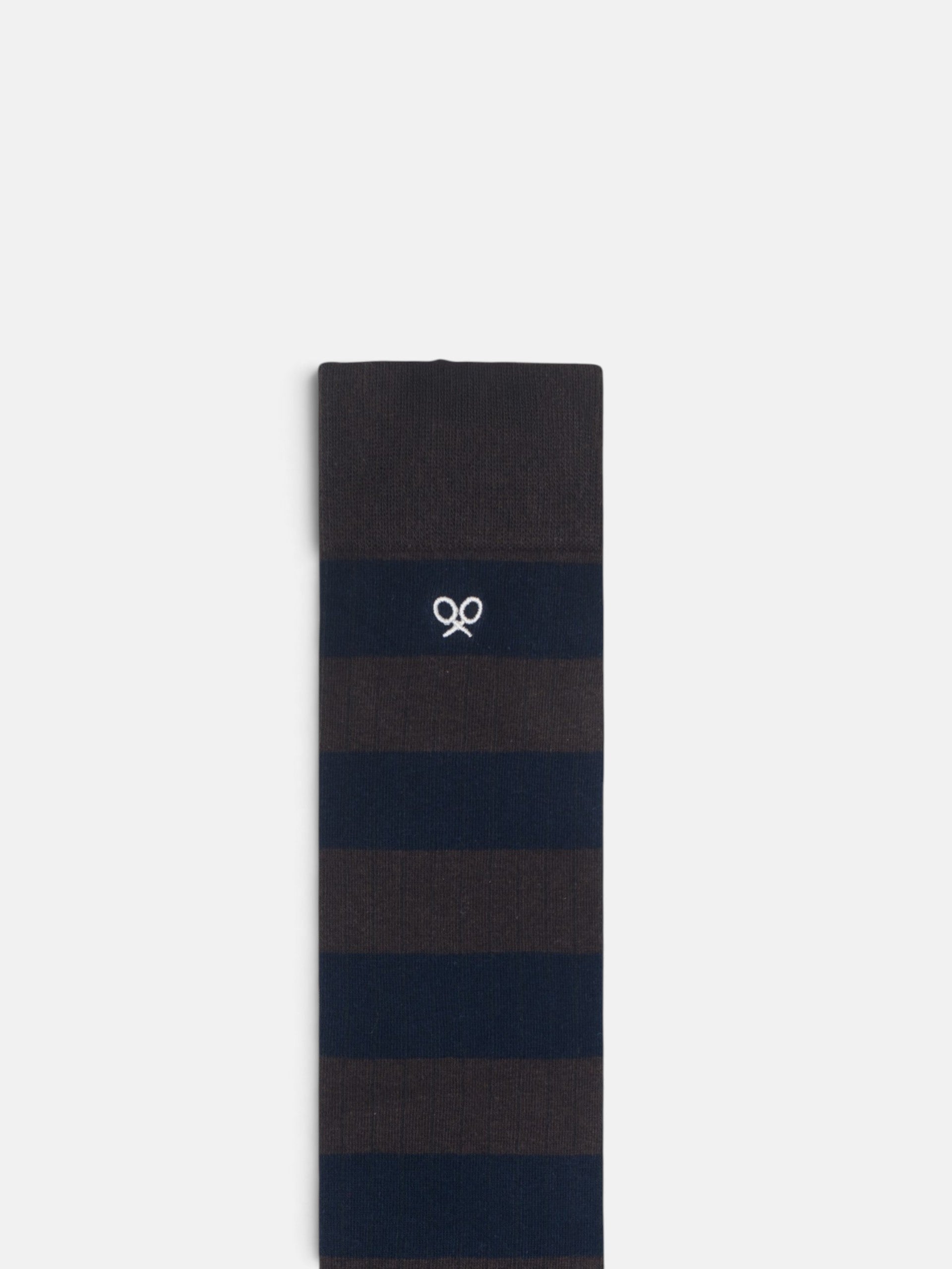 Calcetin raya ancha bicolor marron
