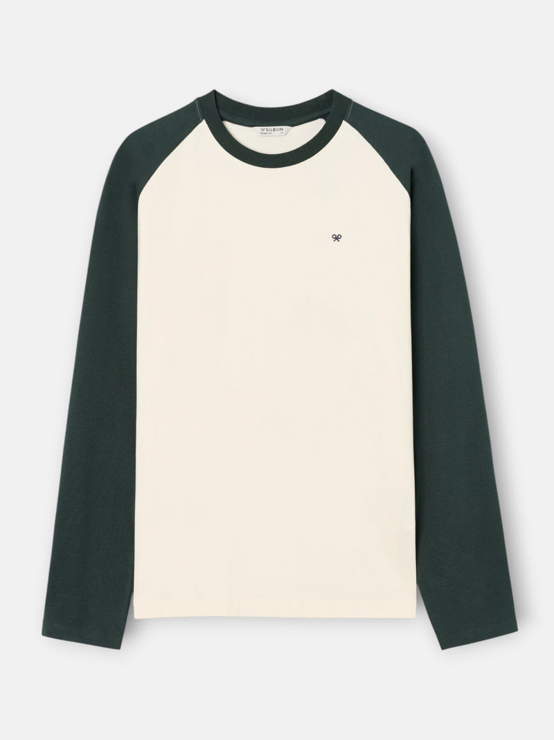 Dark green long-sleeve raglan t-shirt