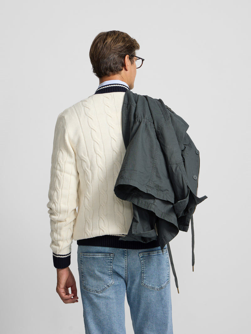 Beige college sweater