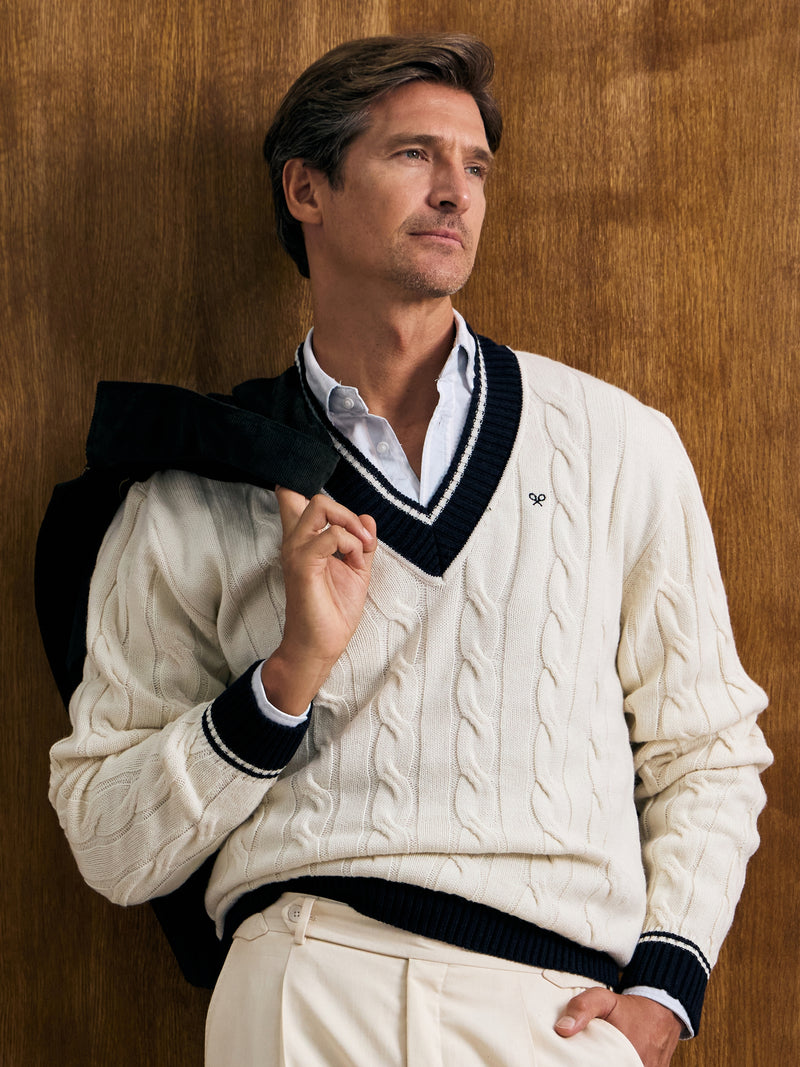 Beige college sweater