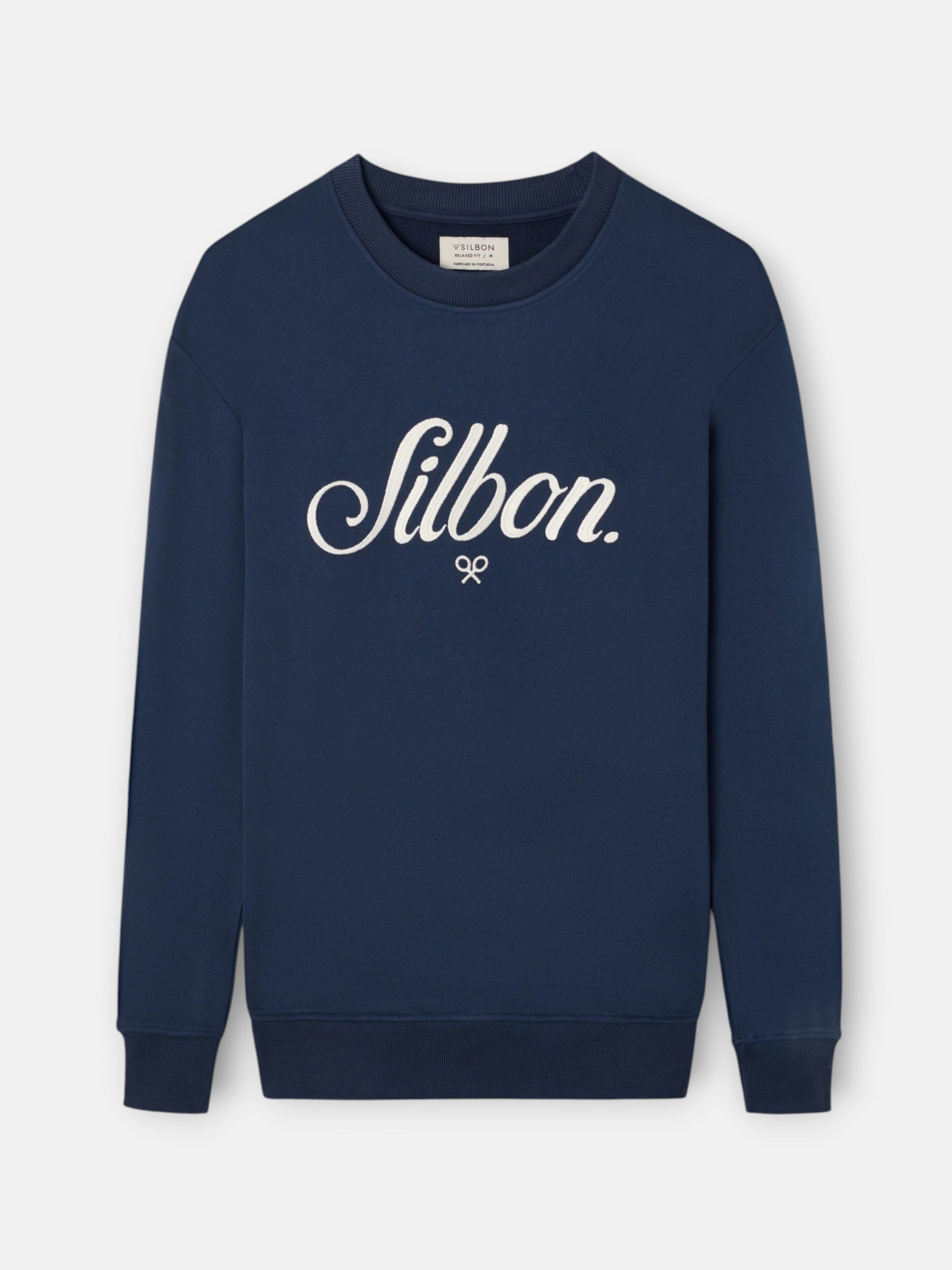 Sudadera relaxed fit silbon bordado azul marino