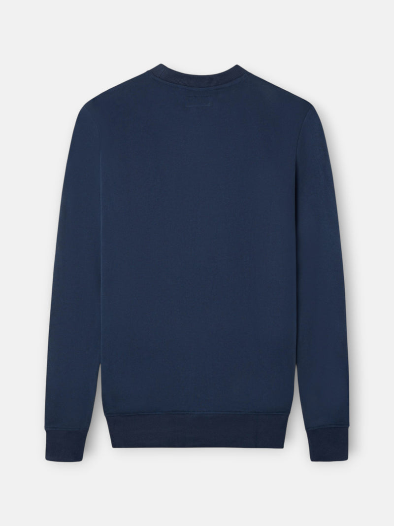 Sweatshirt relaxed fit silbon bordado azul-marinho