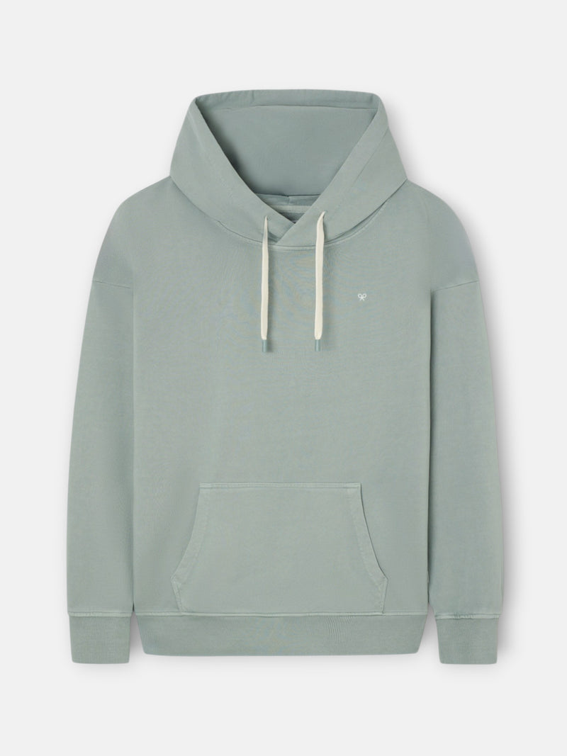 Sweat à capuche coupe décontractée hangout vert