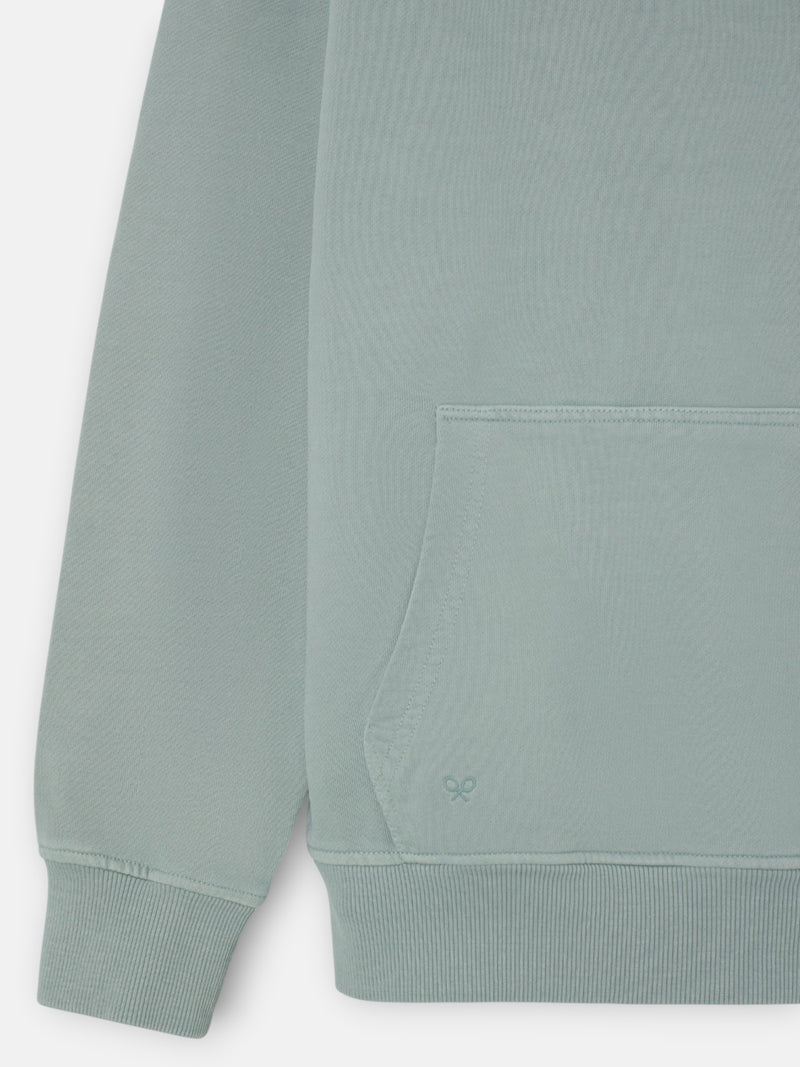 Sweatshirt com capuz e emblema em tom verde claro