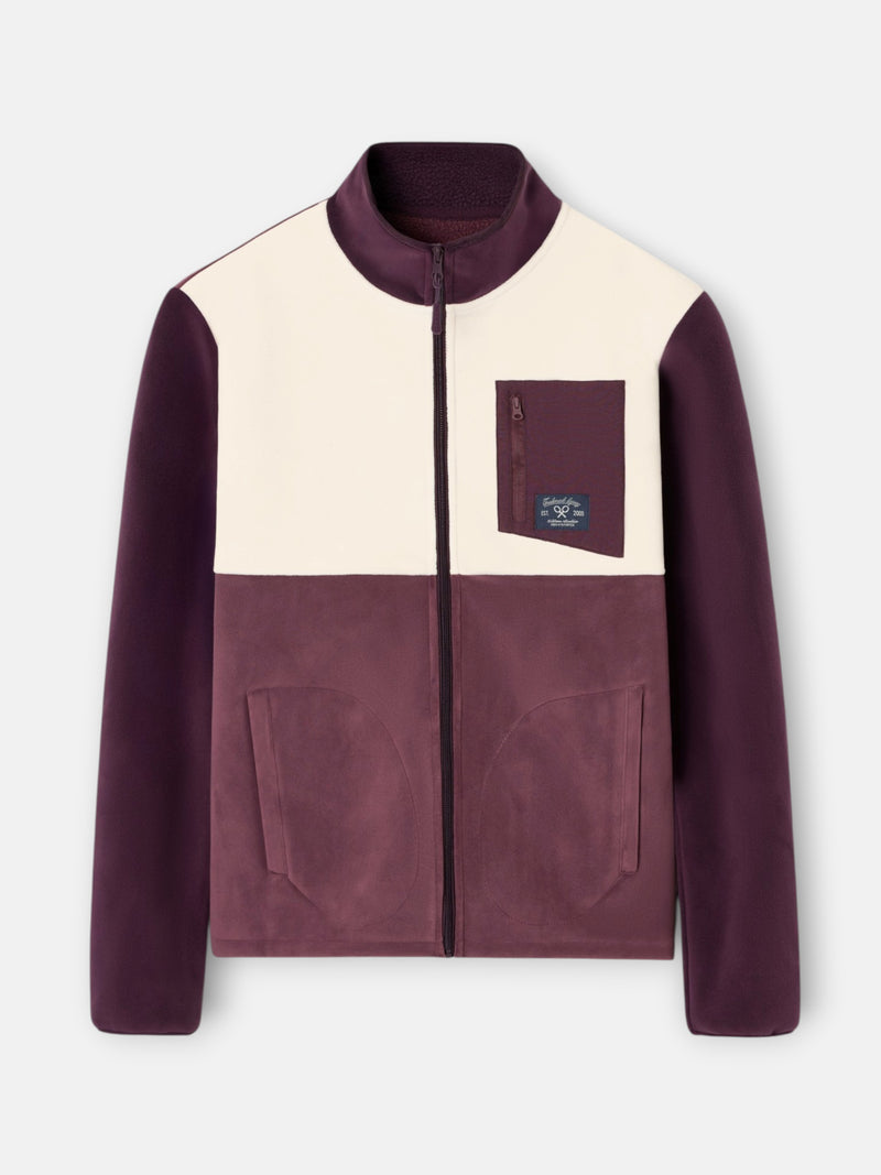 Two-tone burgundy fleece