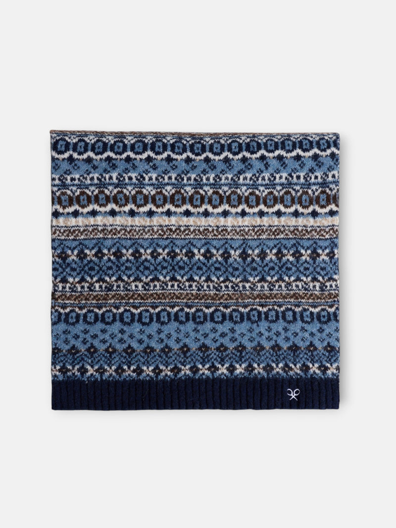 Bufanda motivo jacquard azul marino