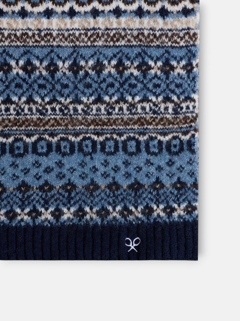 Bufanda motivo jacquard azul marino