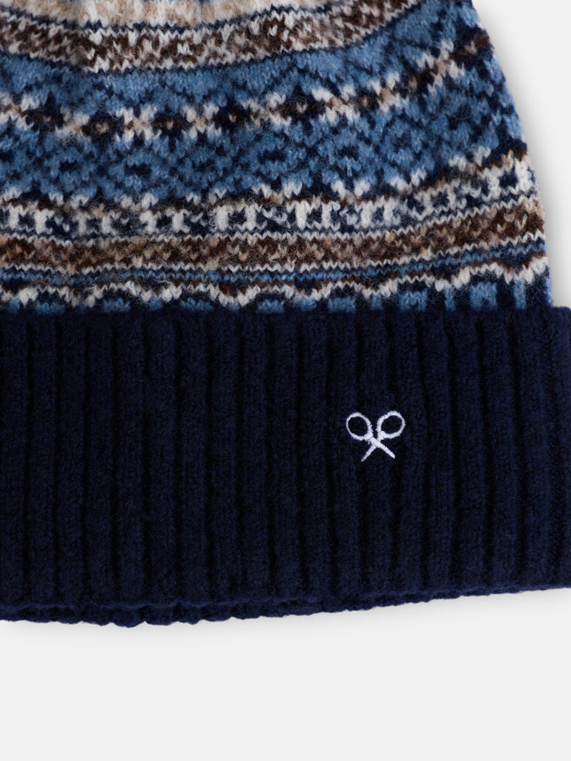Gorro motivo jacquard azul marino