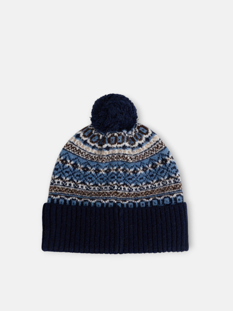 Gorro motivo jacquard azul marino