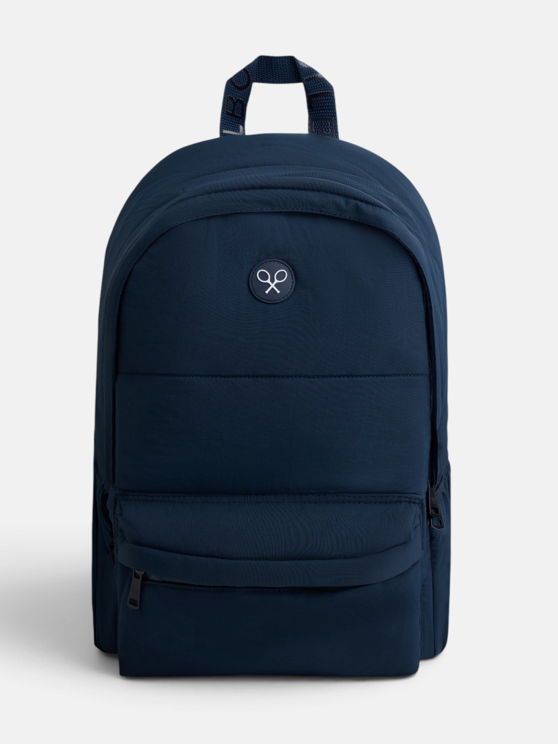 Navy blue padded backpack