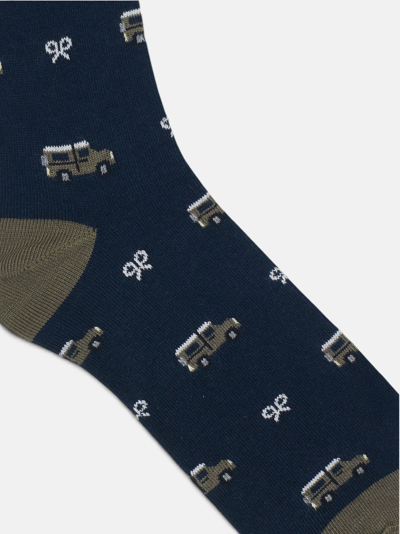 Chaussettes voitures raquettes bleu marine