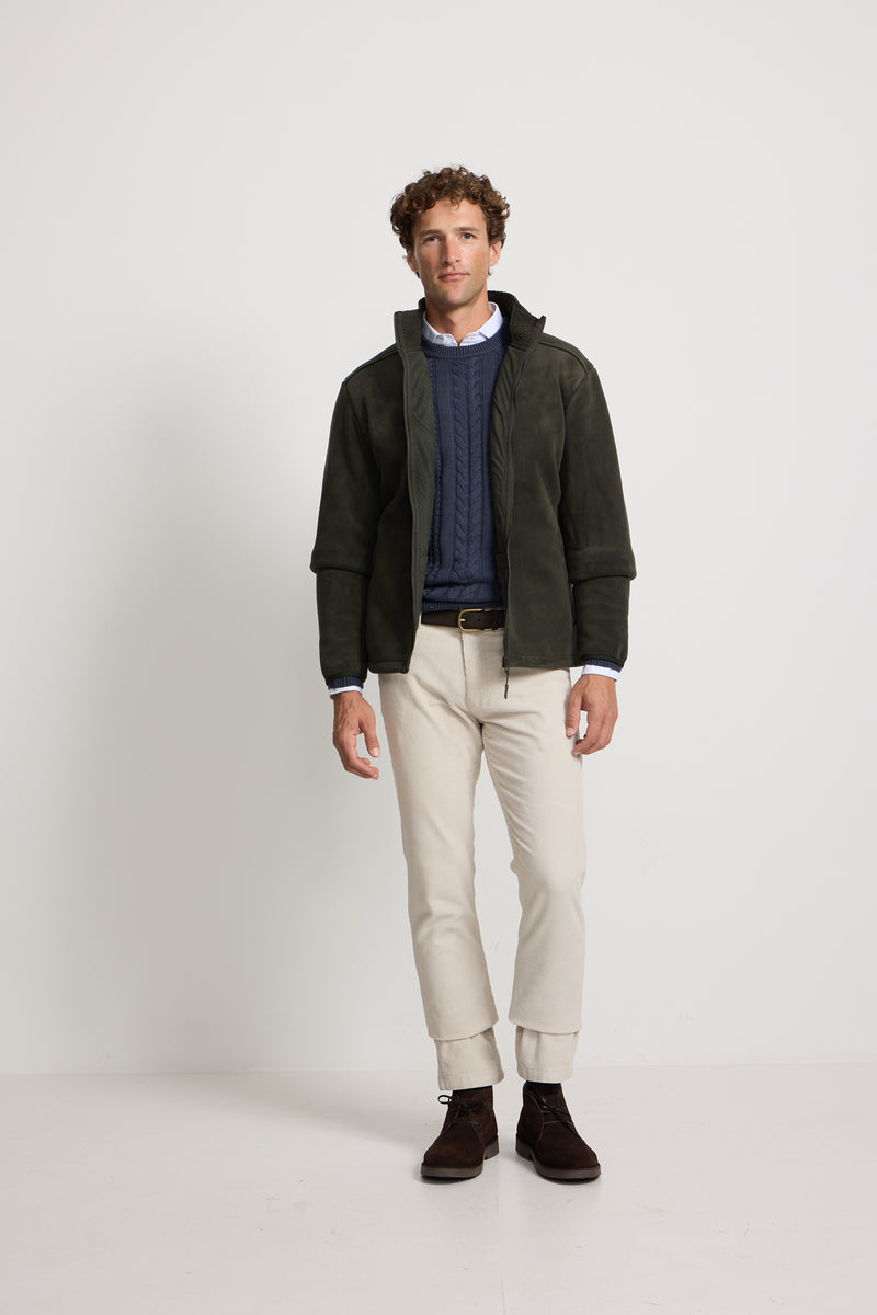 Green fleece lining