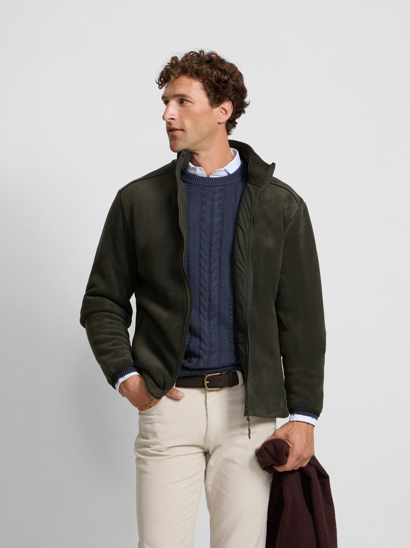 Green fleece lining