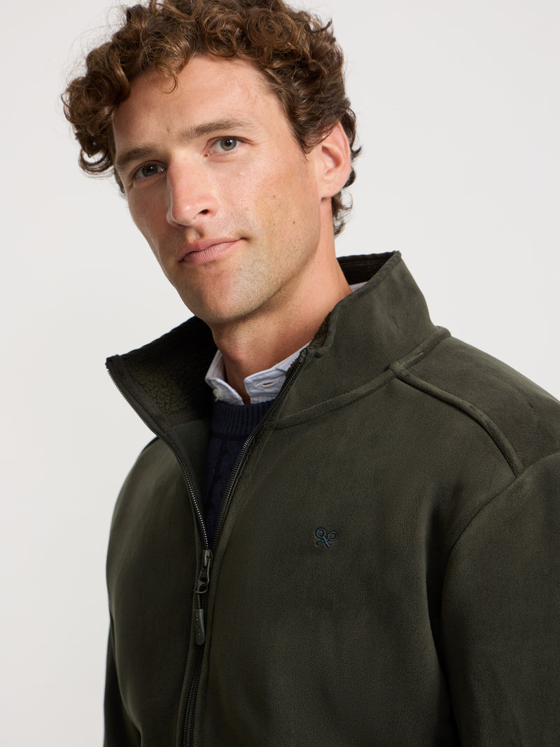 Green fleece lining