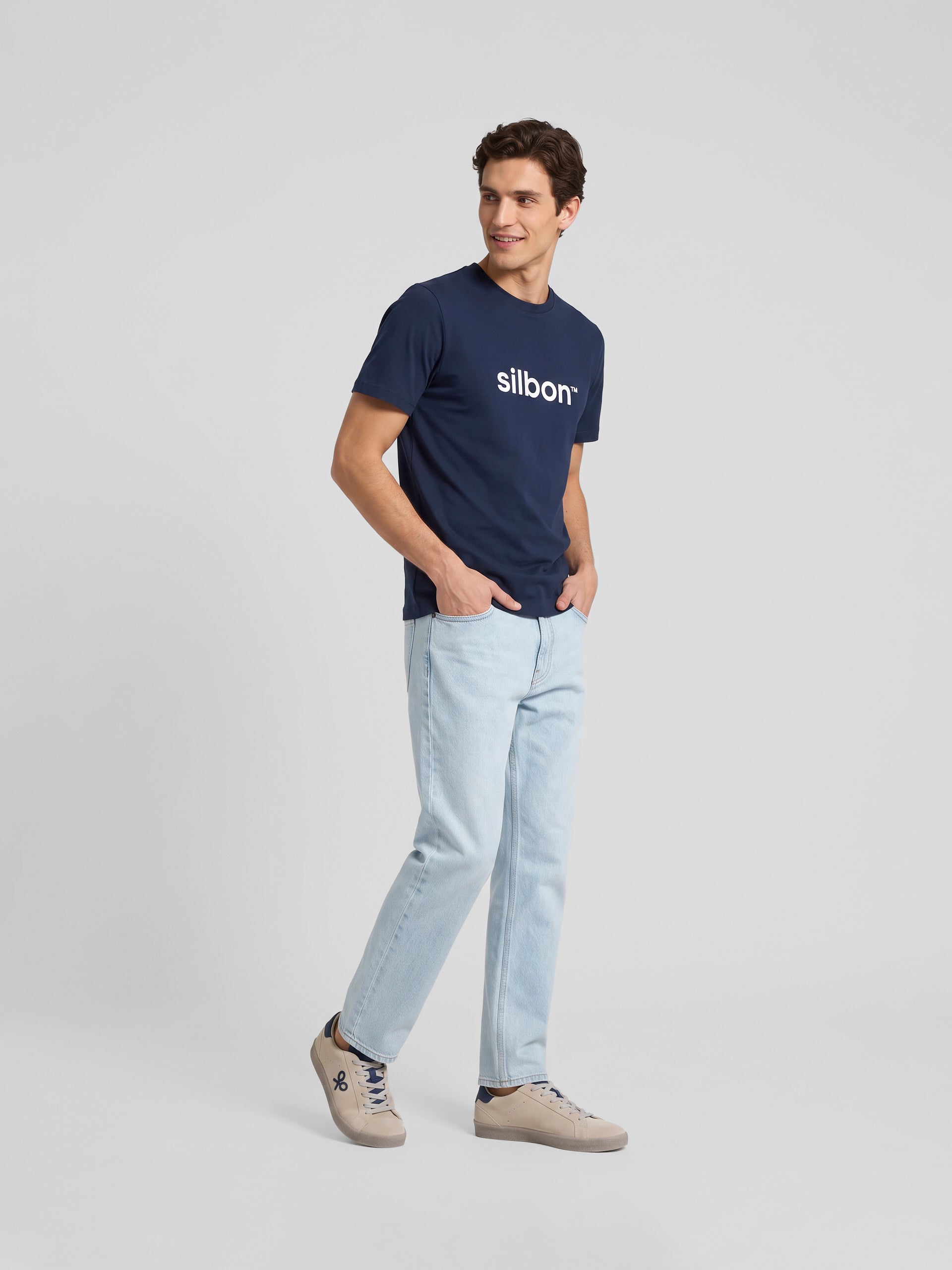 Camiseta Silbon flock azul-marinho