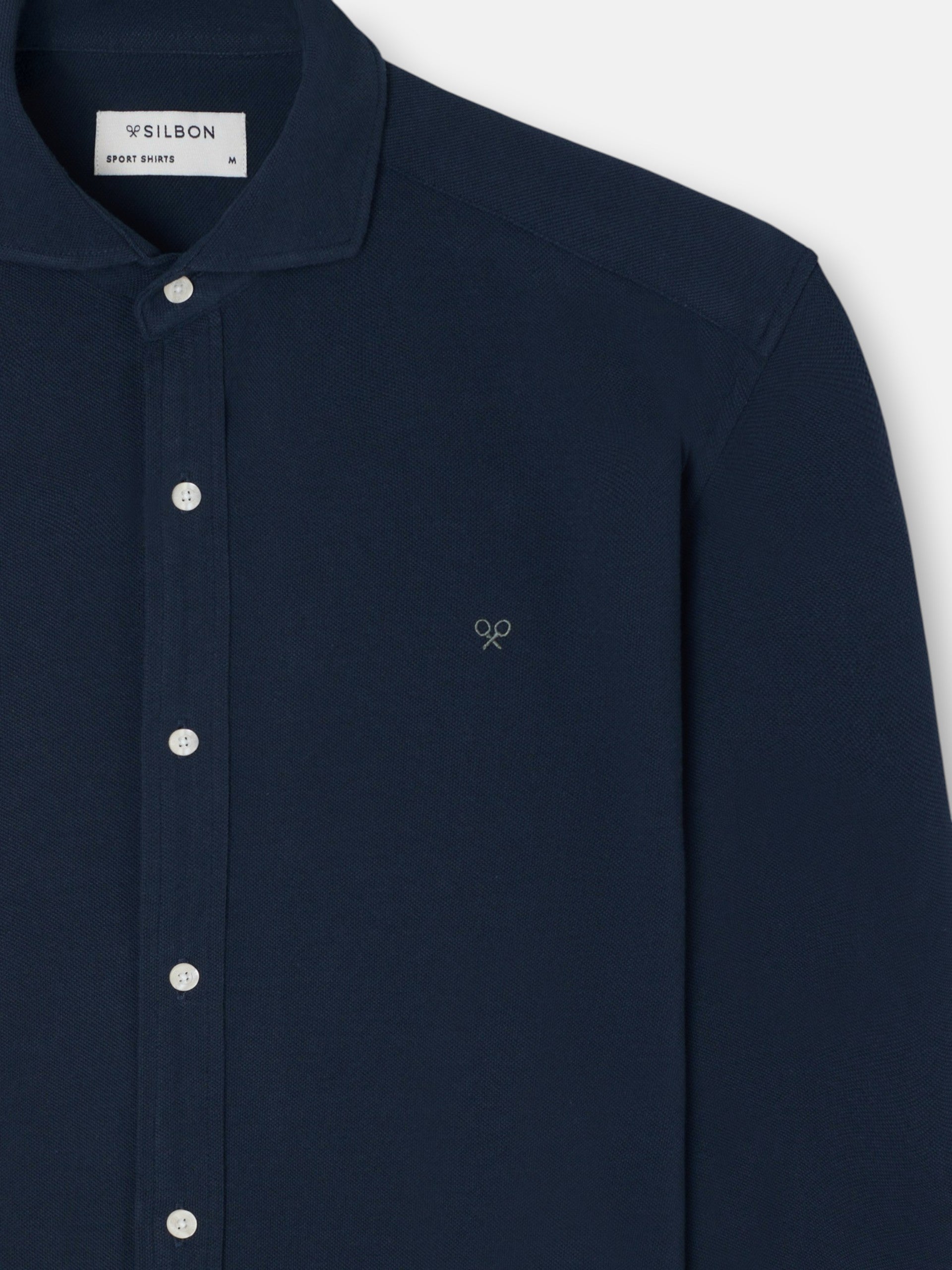Camisa sport pique marino