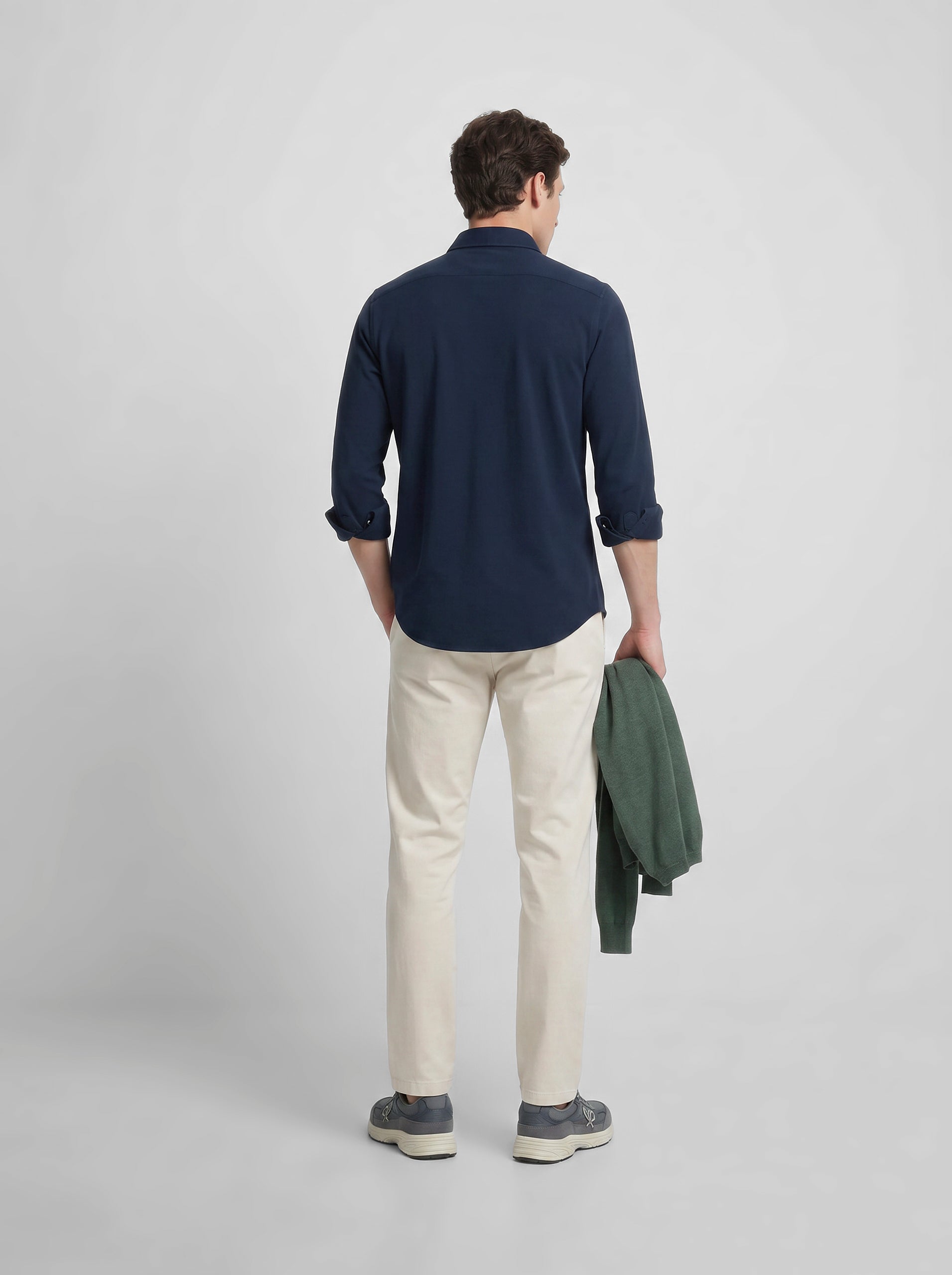 Camisa sport pique marino