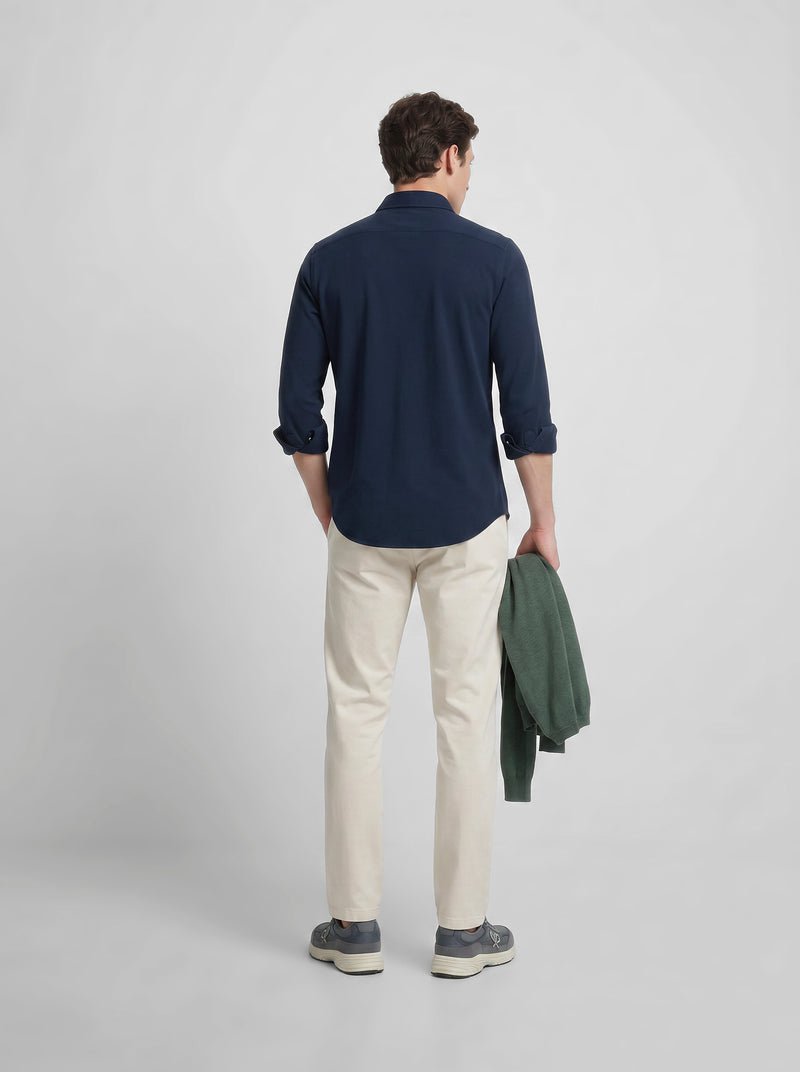Camisa sport pique marino