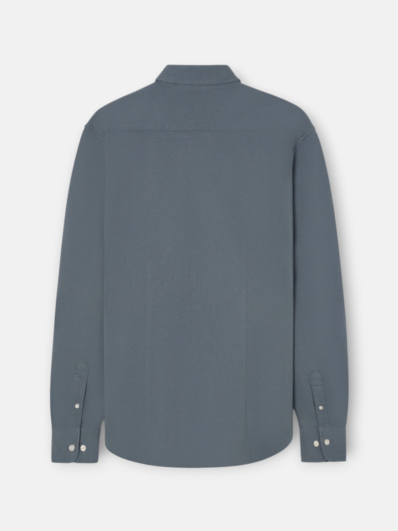 Camisa sport piqué azul cinzento