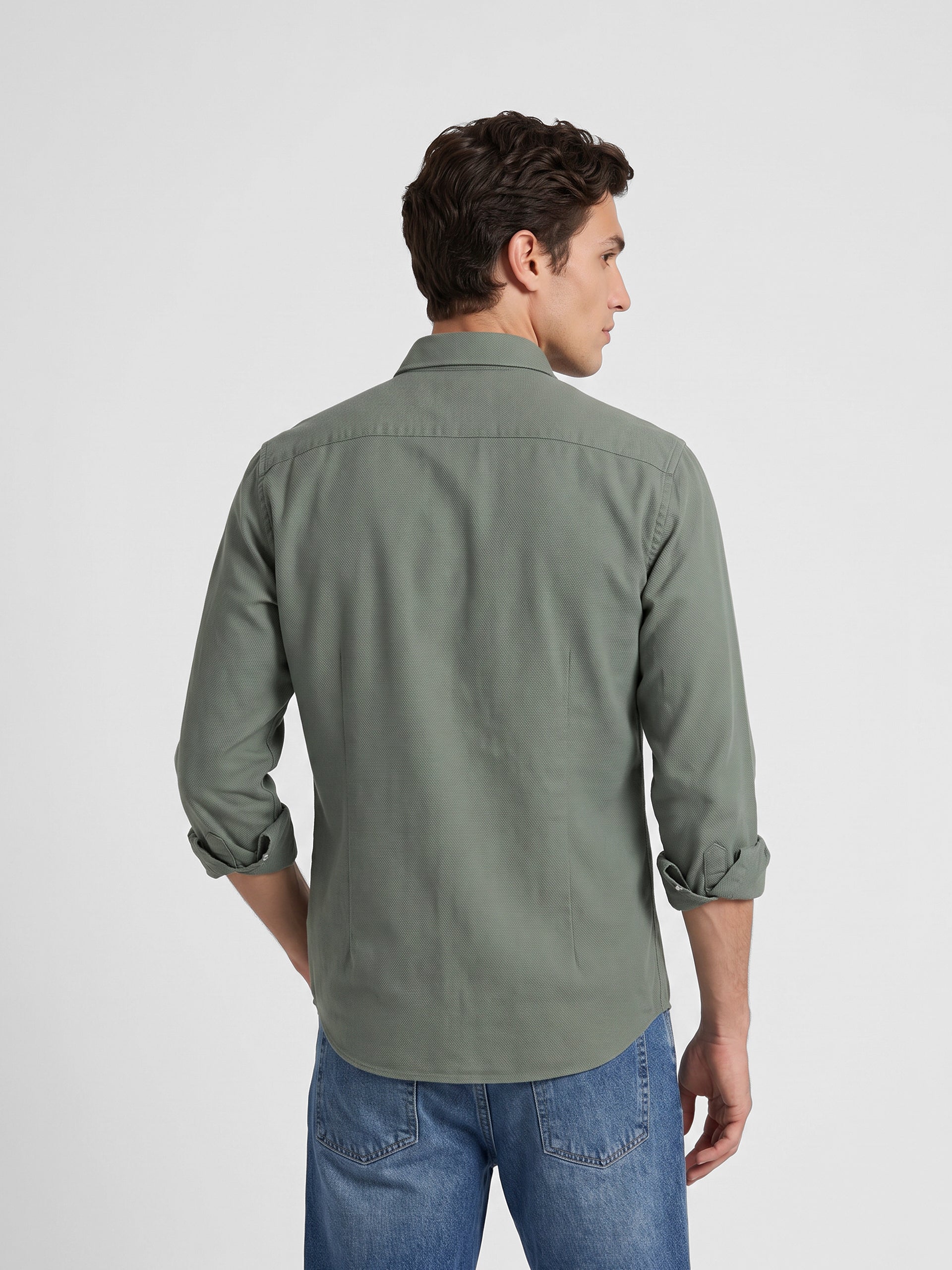 Camisa sport estructura verde