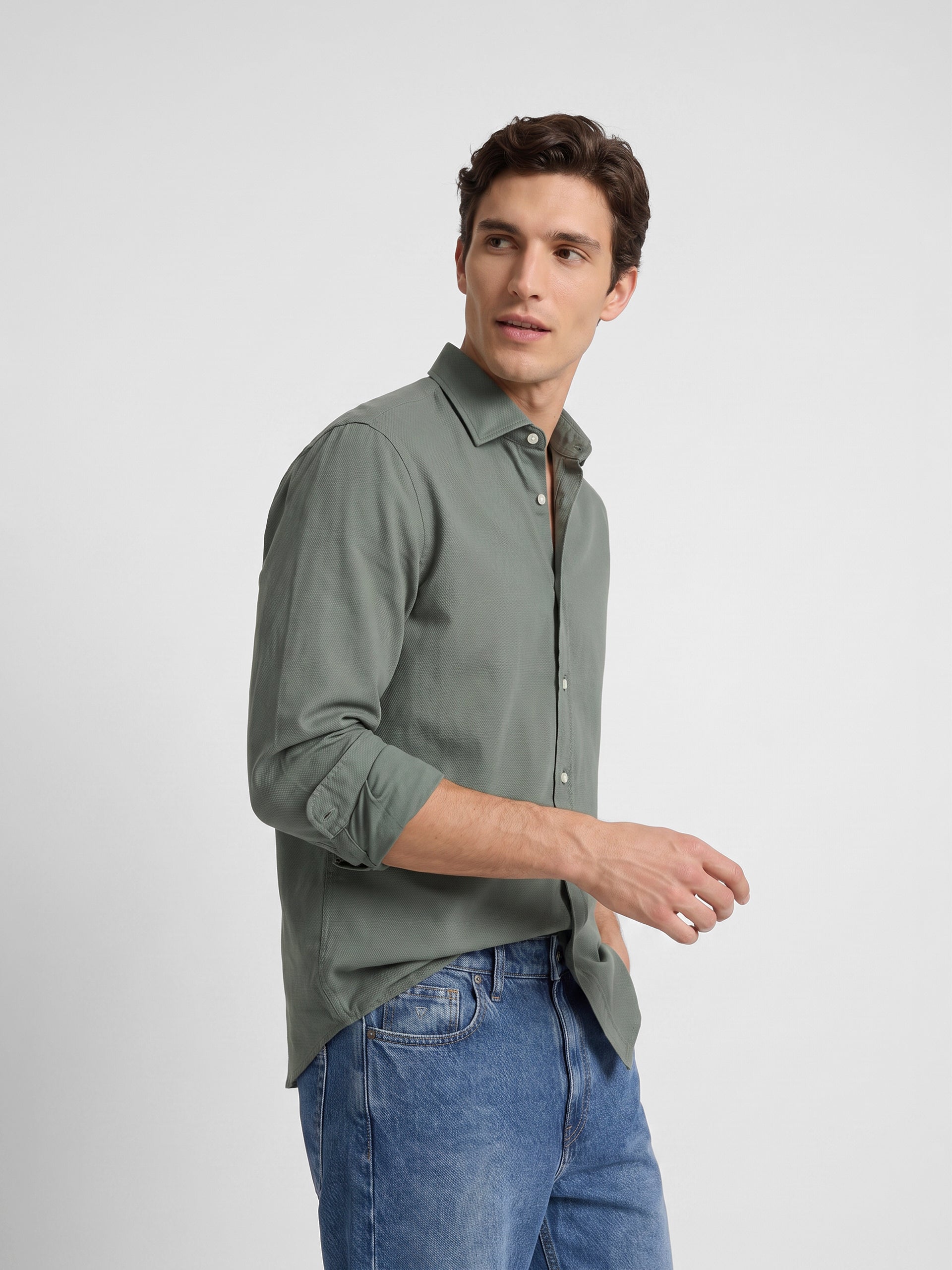Camisa sport estructura verde